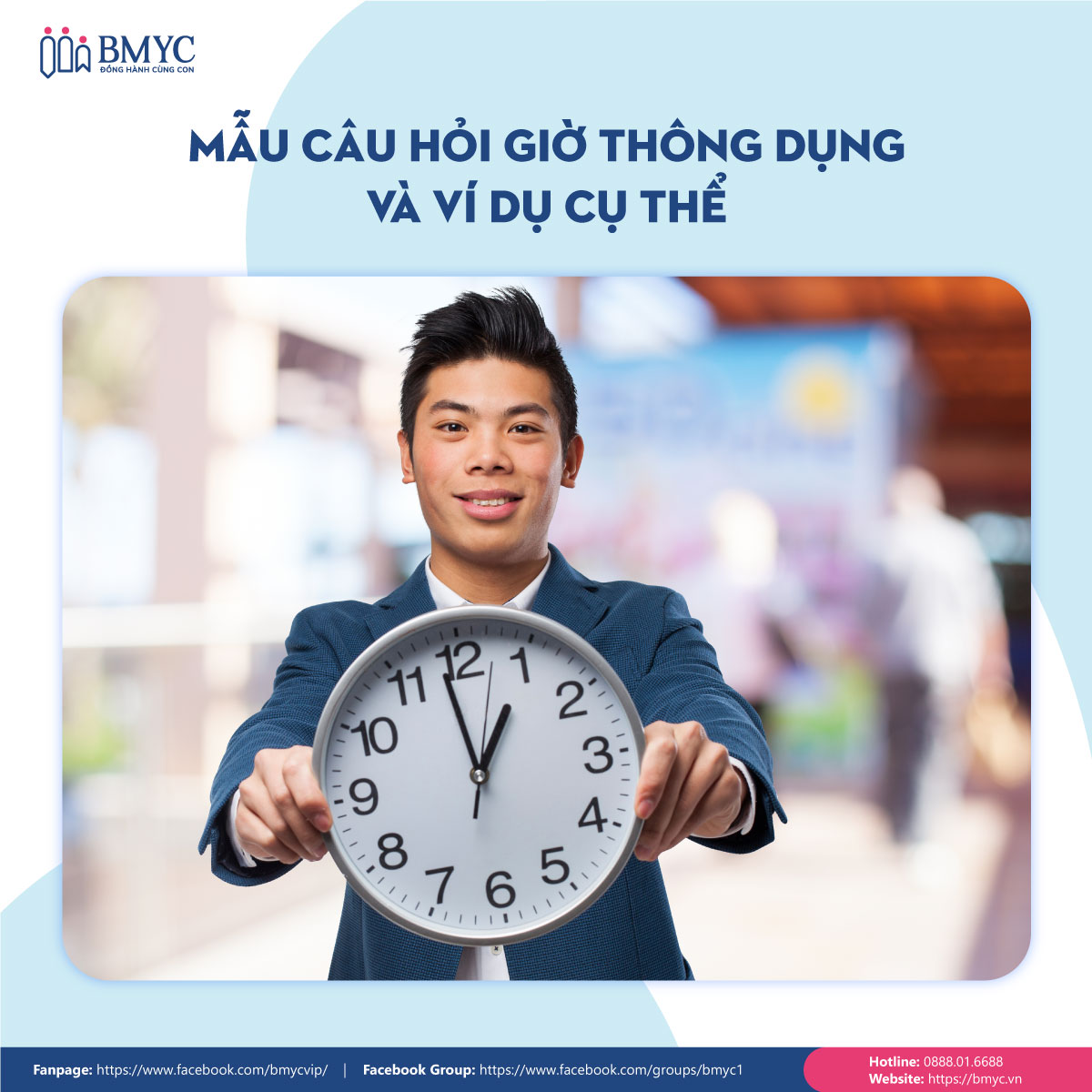 Mẫu câu hỏi giờ thông dụng và ví dụ cụ thể