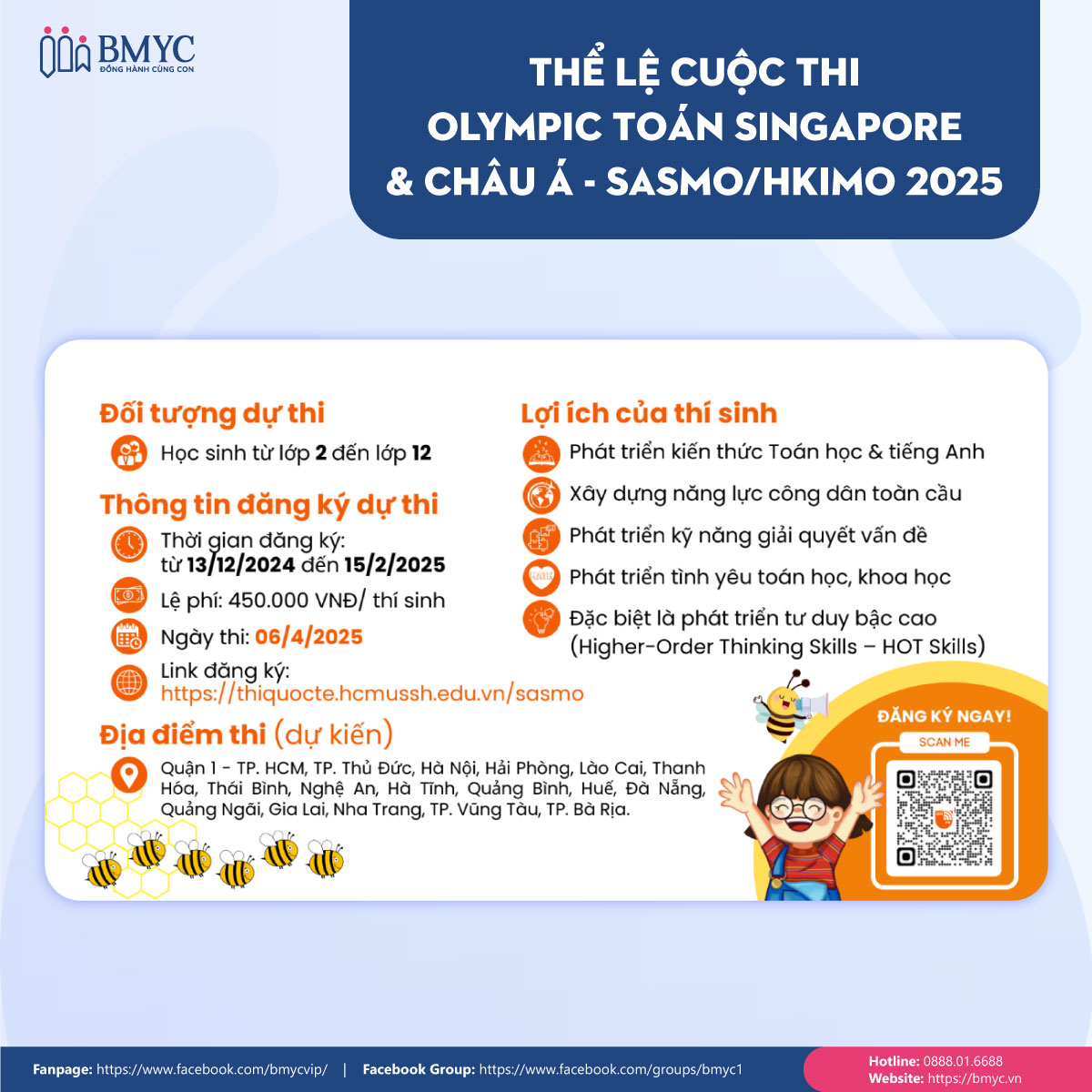 Thể lệ cuộc thi Olympic Toán Singapore & Châu Á - SASMO/HKIMO 2025