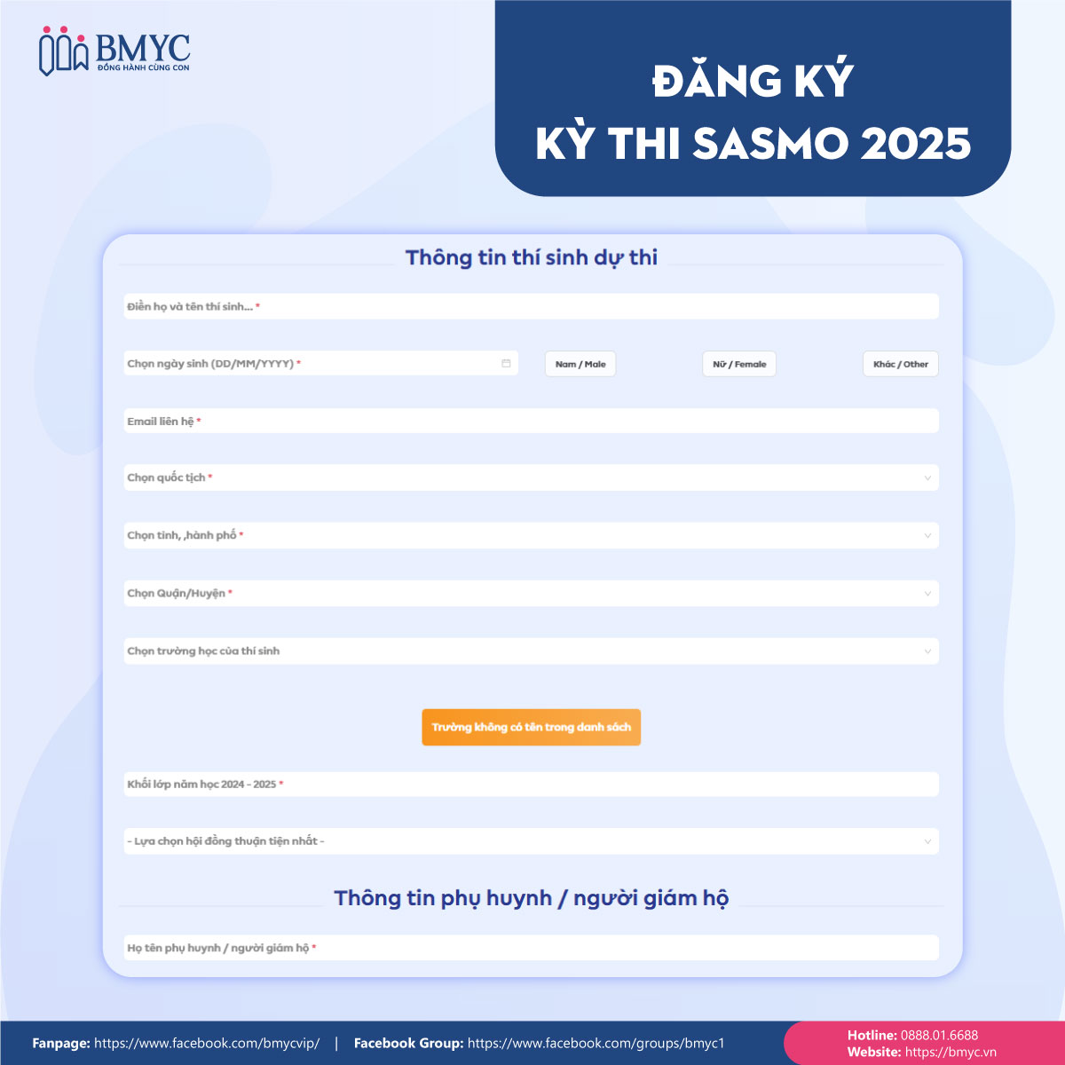 Hướng dẫn đăng ký kỳ thi SASMO 2025