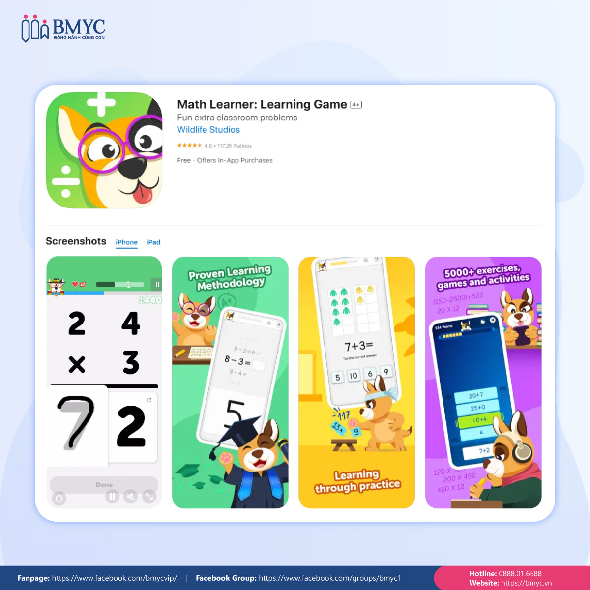 Phần mềm toán học lớp 2 miễn phí Math Learner