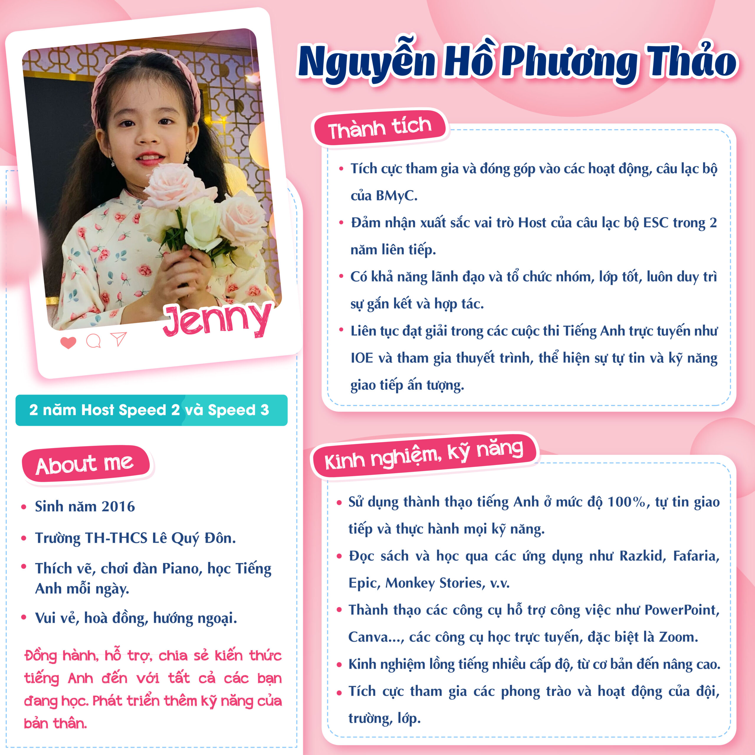 NGUYỄN HỒ PHƯƠNG THẢO (JENNY) – HOST ESC