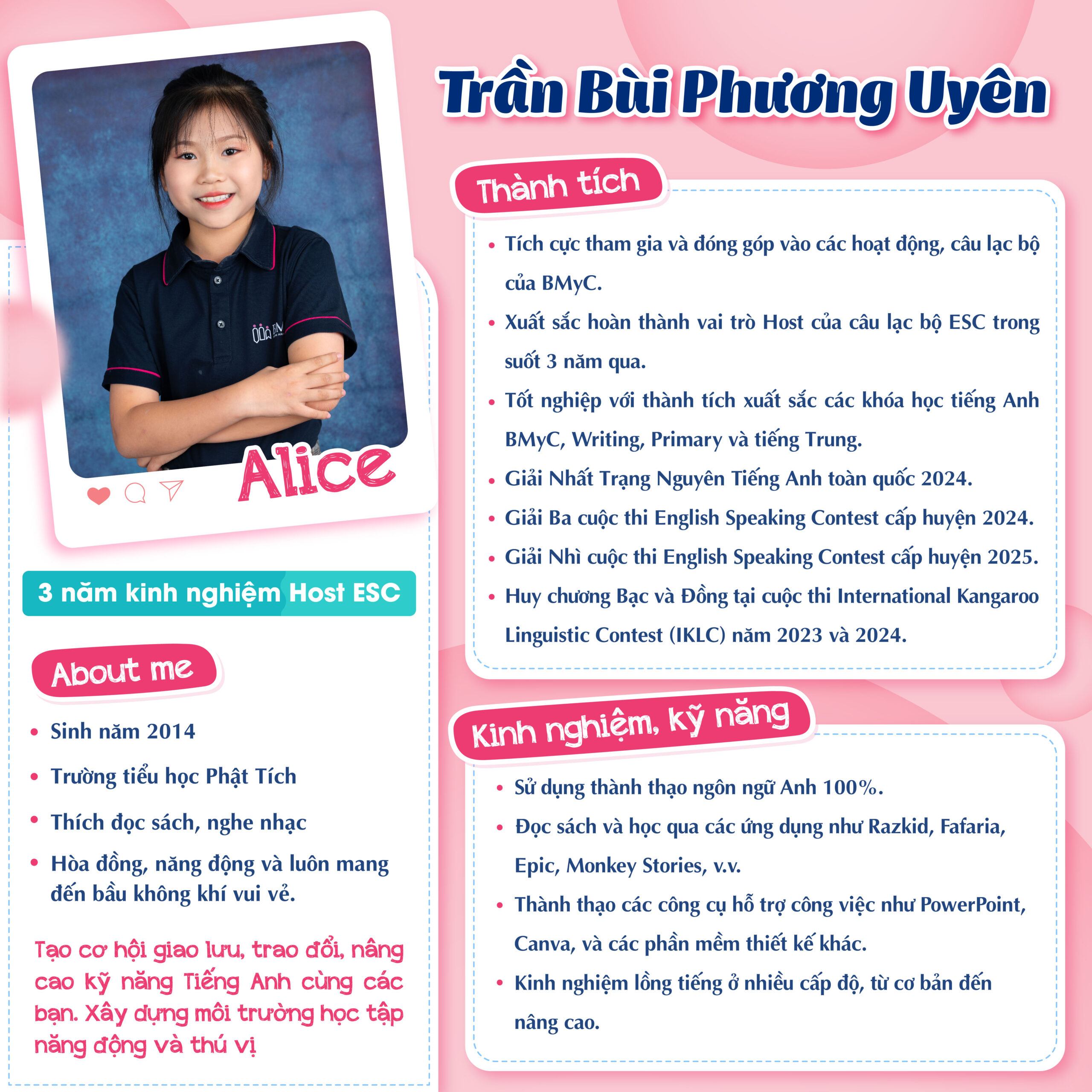 TRẦN BÙI PHƯƠNG UYÊN (ALICE) - HOST ESC