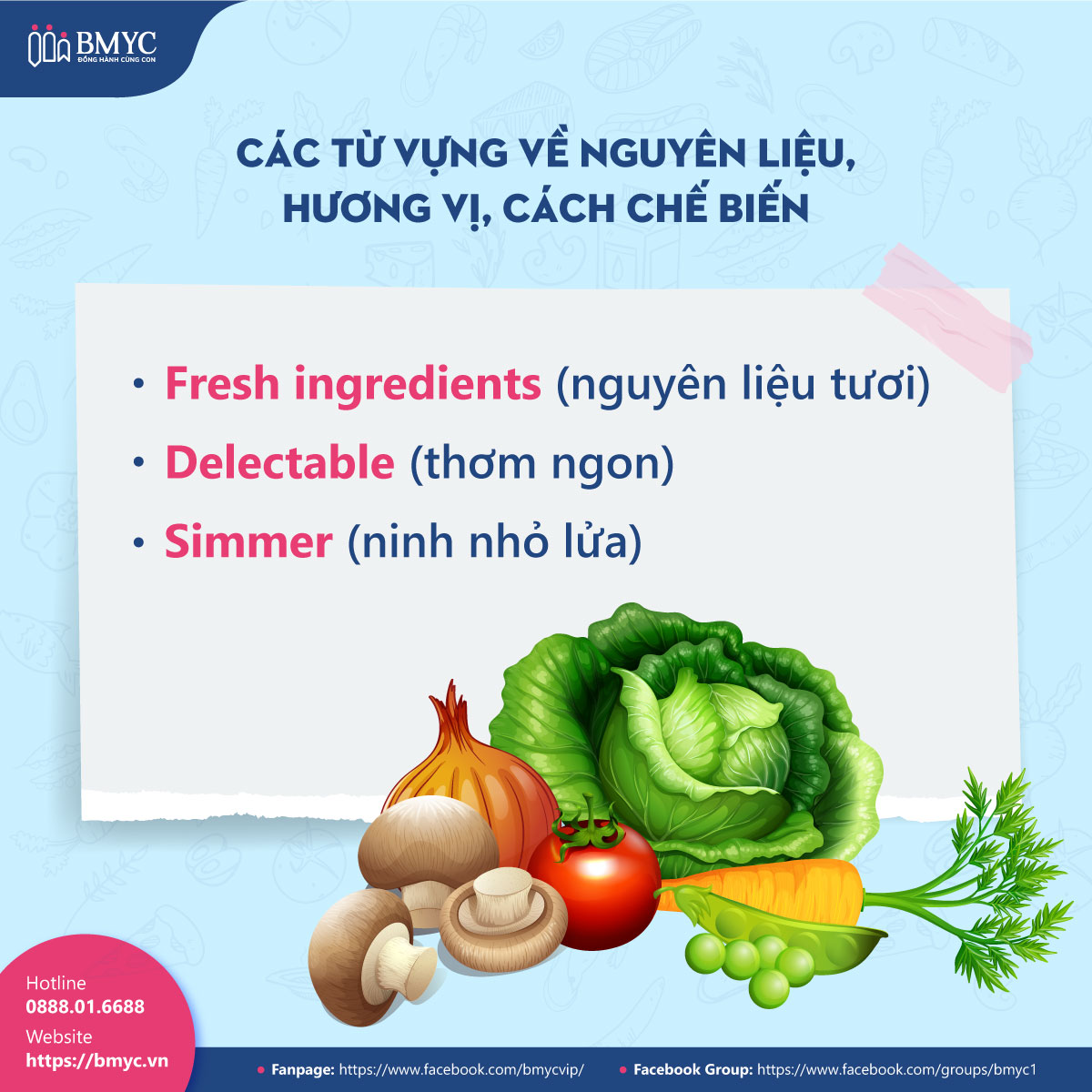 Cach-viet-doan-van-noi-ve-mon-an-yeu-thich....2 Từ vựng về nguyên liệu, hương vị, cách chế biến
