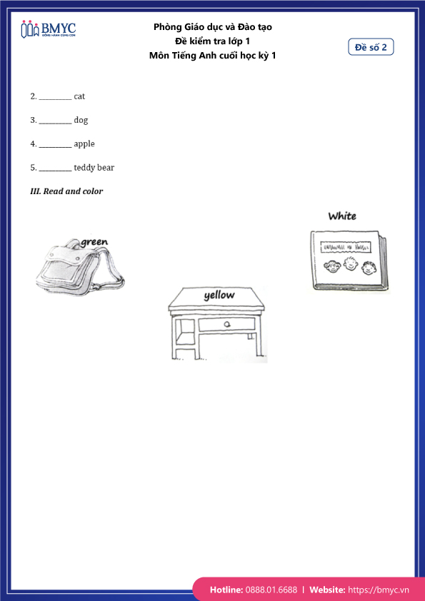 Tong-hop-10-de-kiem-tra-lop-1....19 Đề kiểm tra lớp 1 môn Tiếng Anh cuối học kỳ 1 đề 2 trang 2