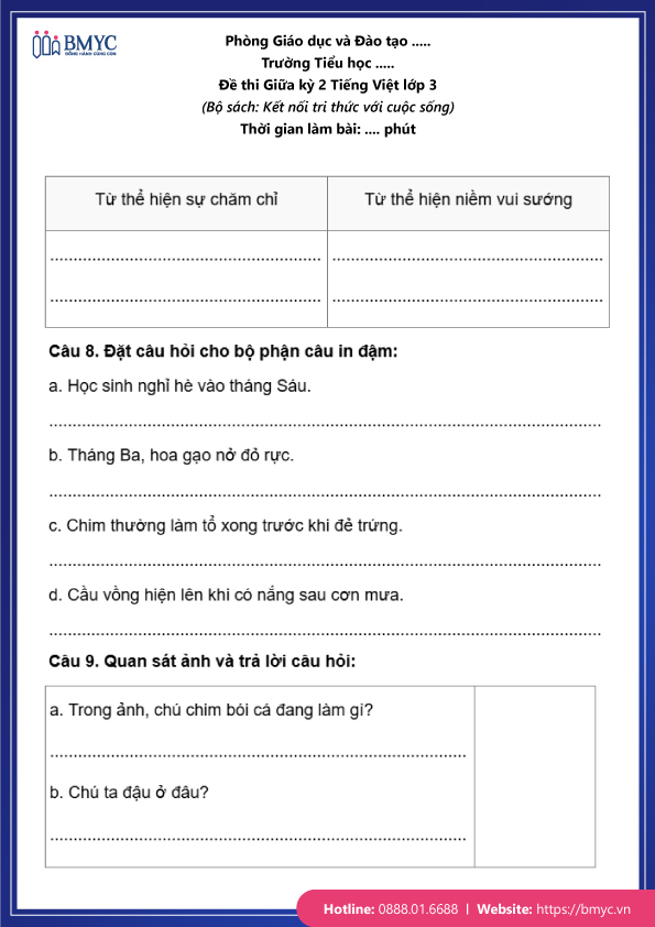 Đề thi tiếng Việt lớp 3 giữa kỳ 2 đề 1 trang 4