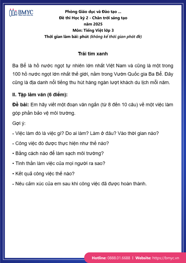 Đề thi tiếng Việt lớp 3 học kỳ 2 đề 3 trang 5