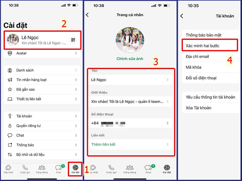 Chúng ta nhấn vào tên hiện tại để thay đổi lại tên mới cho tài khoản WhatsApp