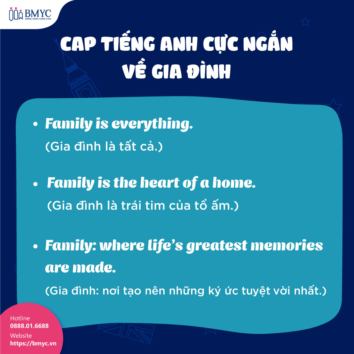 Cap-tieng-Anh-cuc-ngan....7 Cap tiếng Anh cực ngắn về gia đình