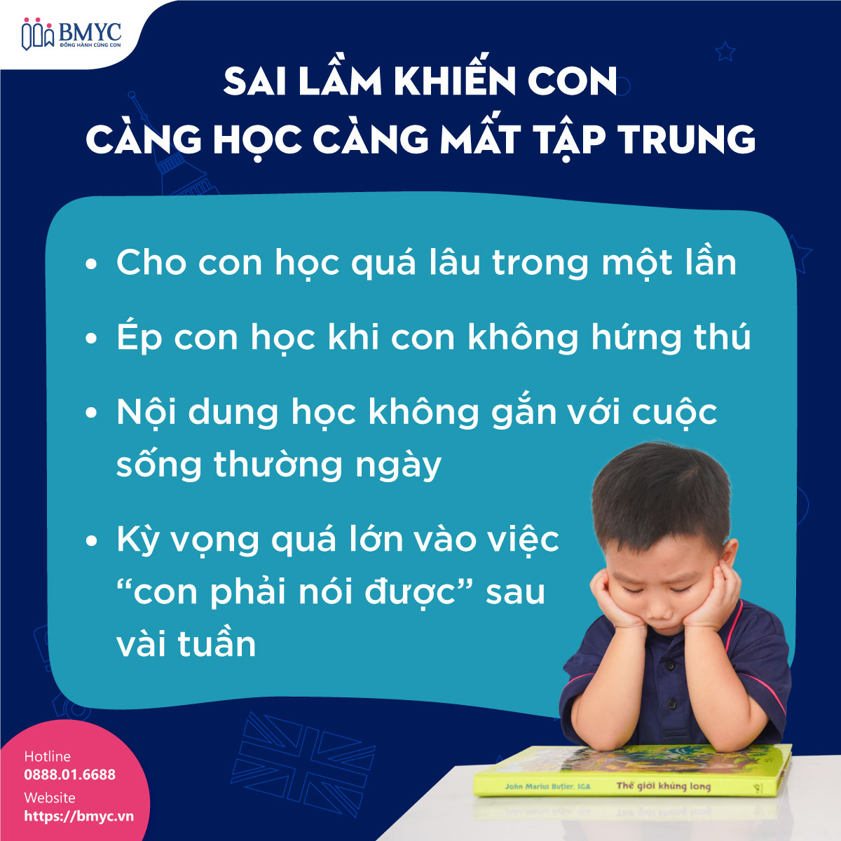 Con-khong-tap-trung....2 Những sai lầm khiến con càng học càng mất tập trung