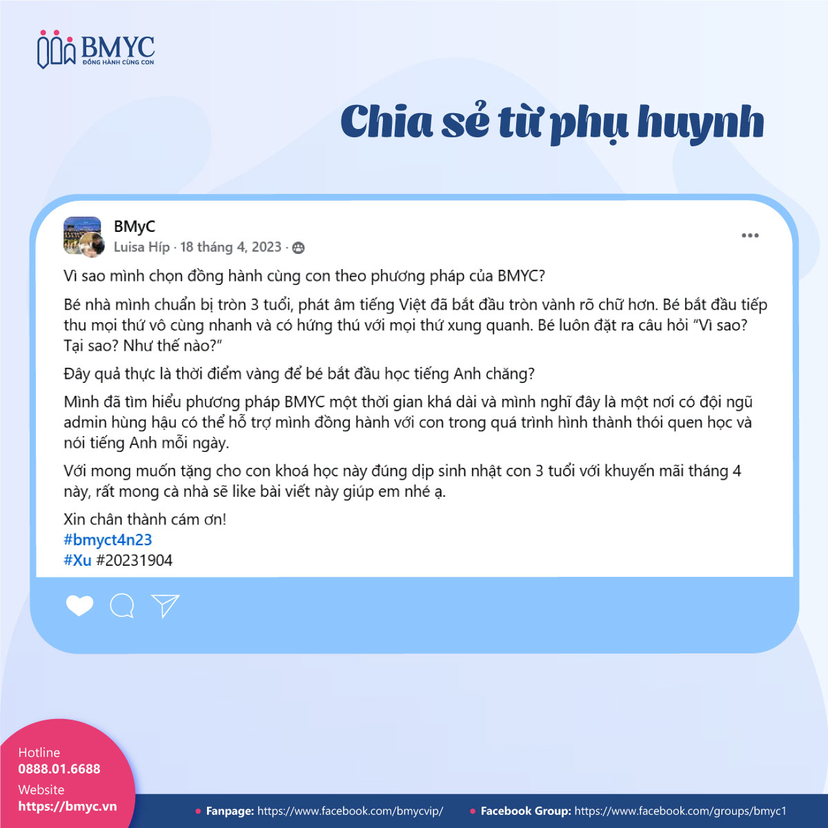 Kham-pha-phuong-phap-giao-duc-som-tieng-Anh....4 Chia sẻ từ Phụ huynh Luisa Híp