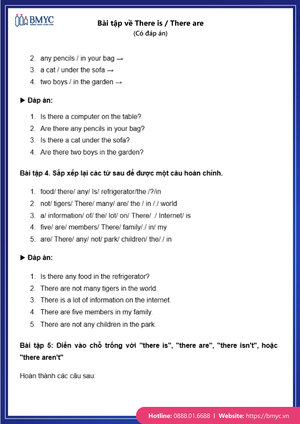 Bai-tap-there-is-there-are....4 Bài tập về There is / There are (Có đáp án) trang 2