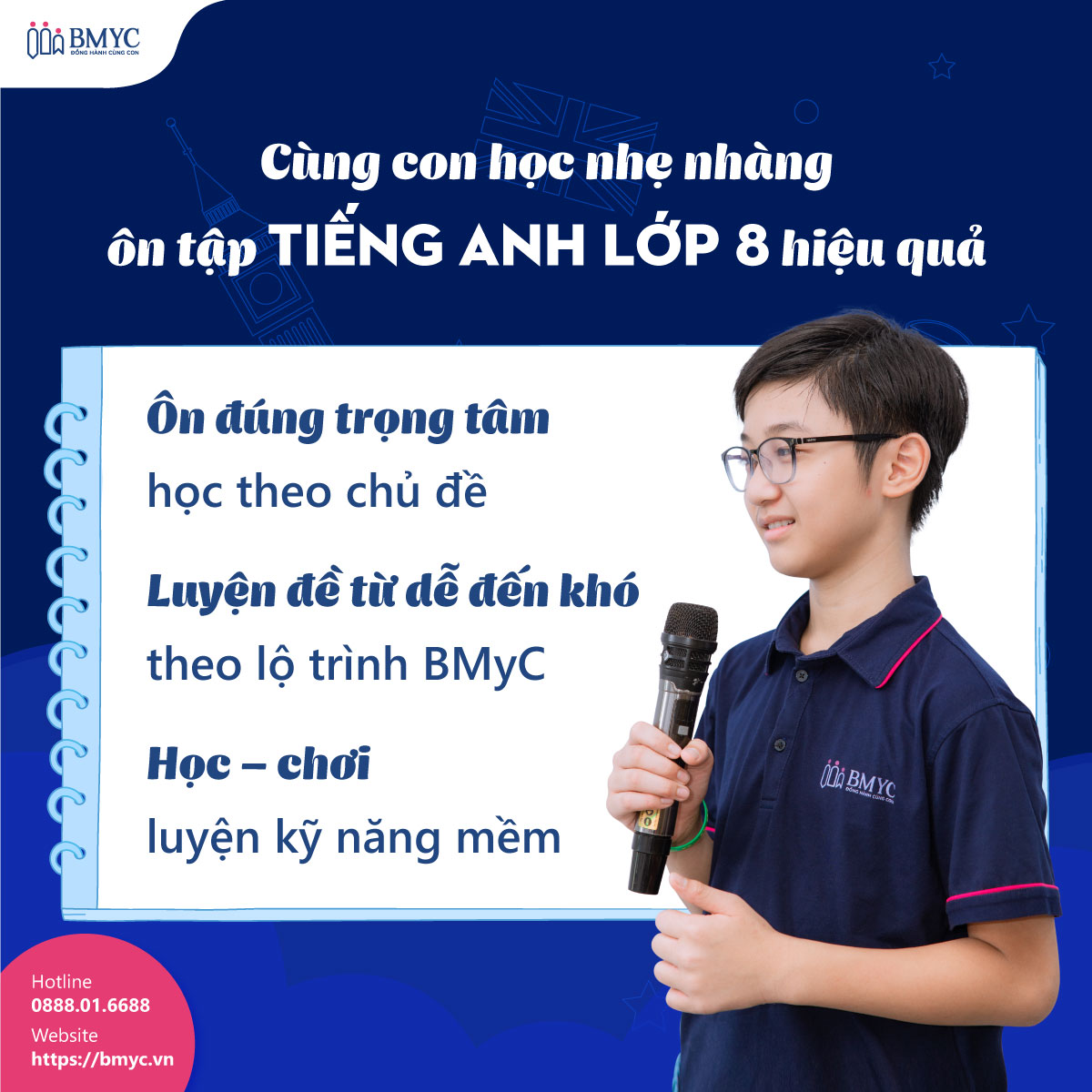 Cùng con học nhẹ nhàng ôn tập tiếng Anh lớp 8 hiệu quả