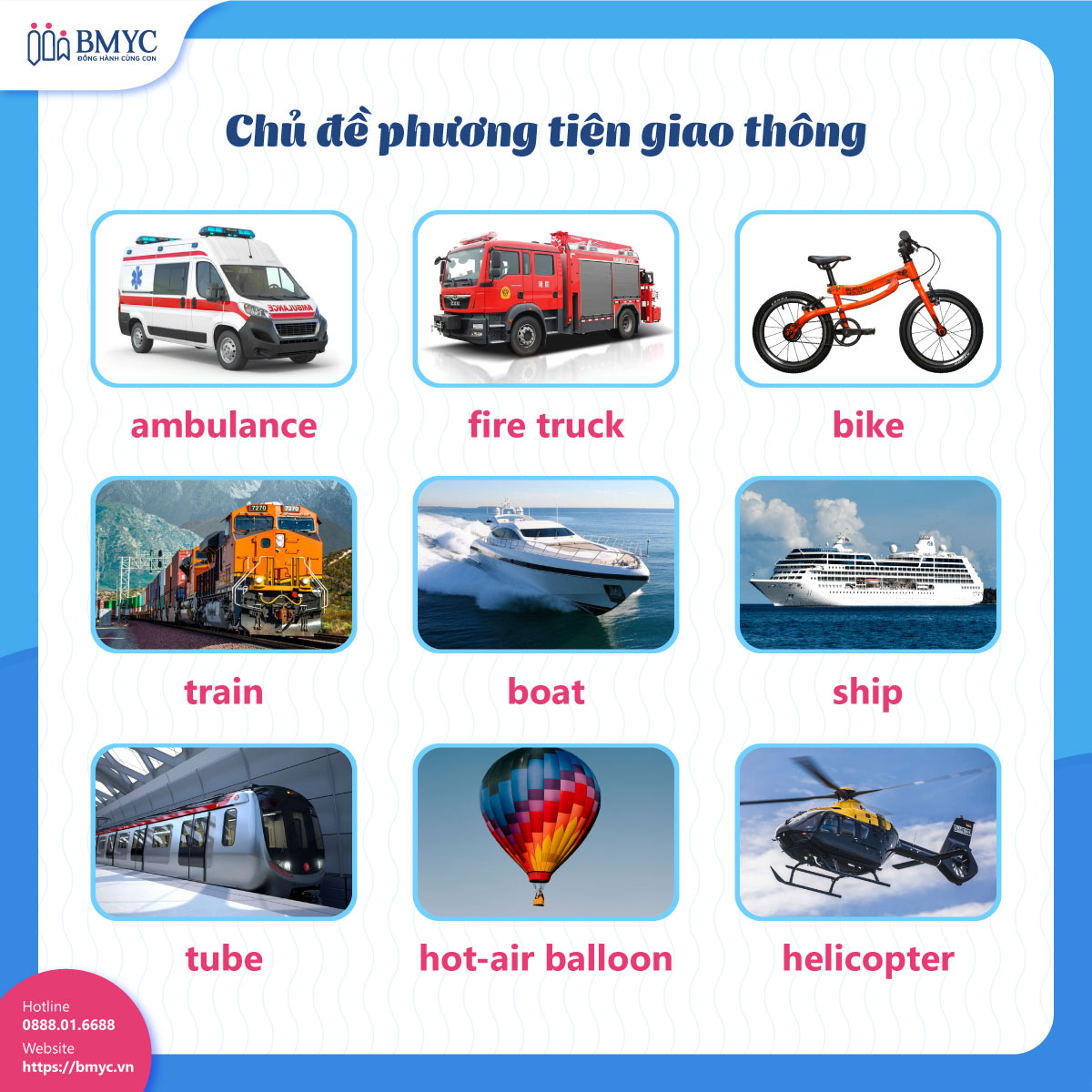 Chủ đề phương tiện giao thông (transport)