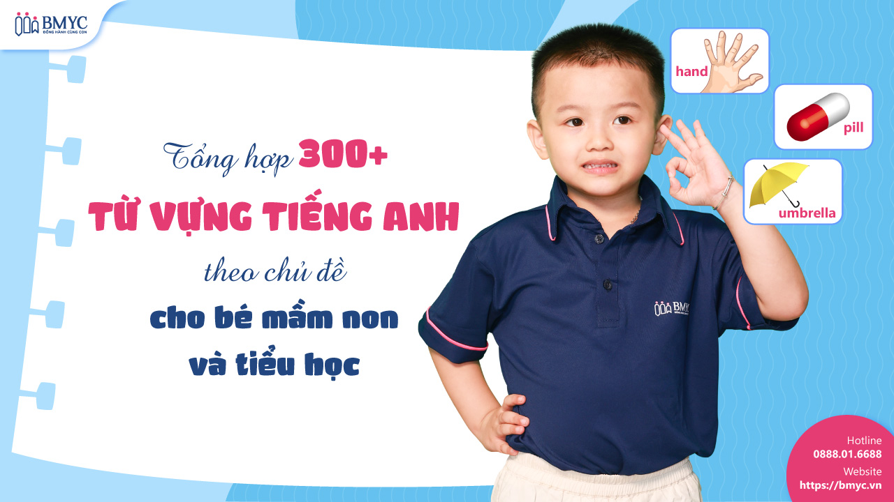 Tổng hợp 300+ từ vựng tiếng Anh theo chủ đề cho bé mầm non và tiểu học.