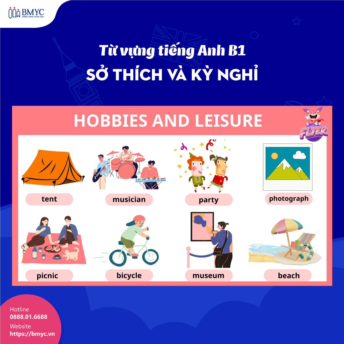 Tu-vung-tieng-Anh-B1....10 Từ vựng tiếng Anh B1: Chủ đề sở thích và kỳ nghỉ