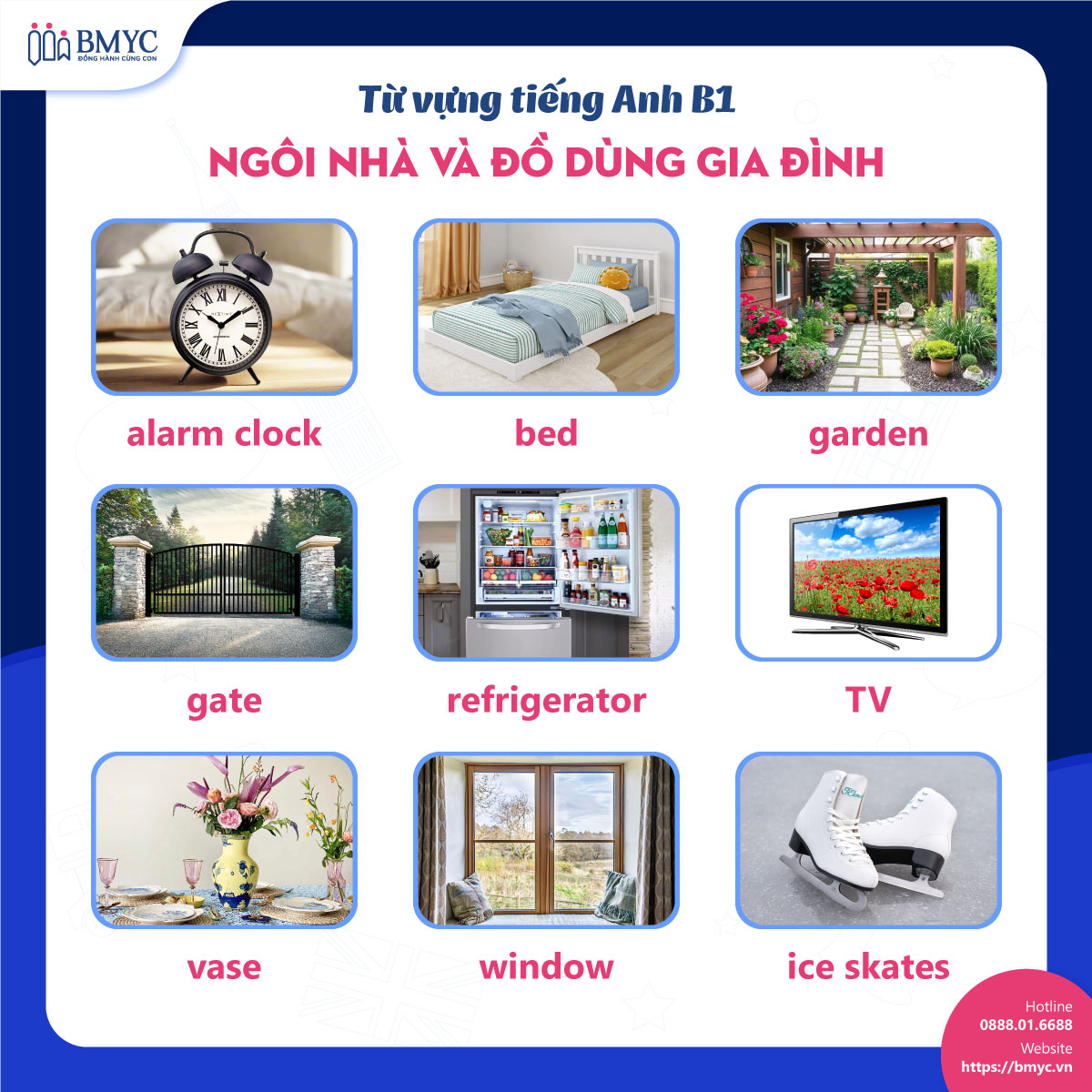 Từ vựng tiếng Anh B1: Chủ đề ngôi nhà và đồ dùng gia đình