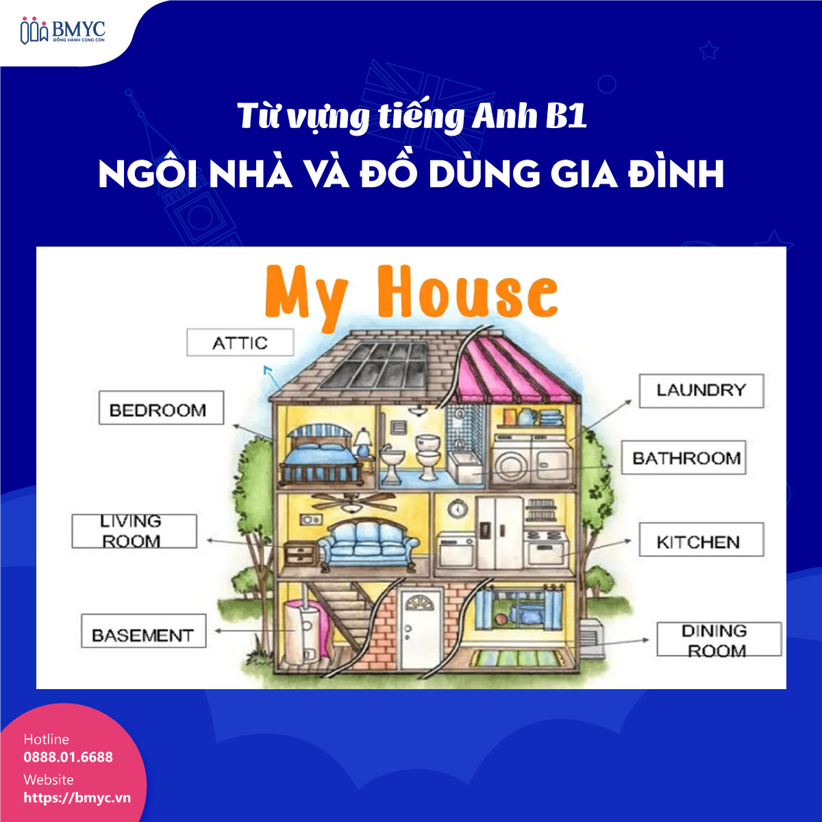 Tu-vung-tieng-Anh-B1....11 Từ vựng tiếng Anh B1: Chủ đề ngôi nhà và đồ dùng gia đình