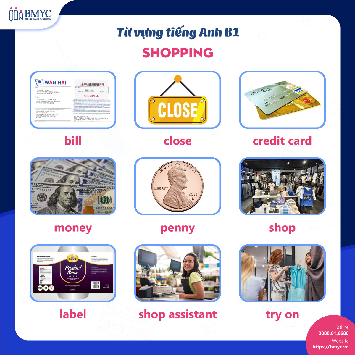 Từ vựng tiếng Anh B1: Chủ đề mua sắm
