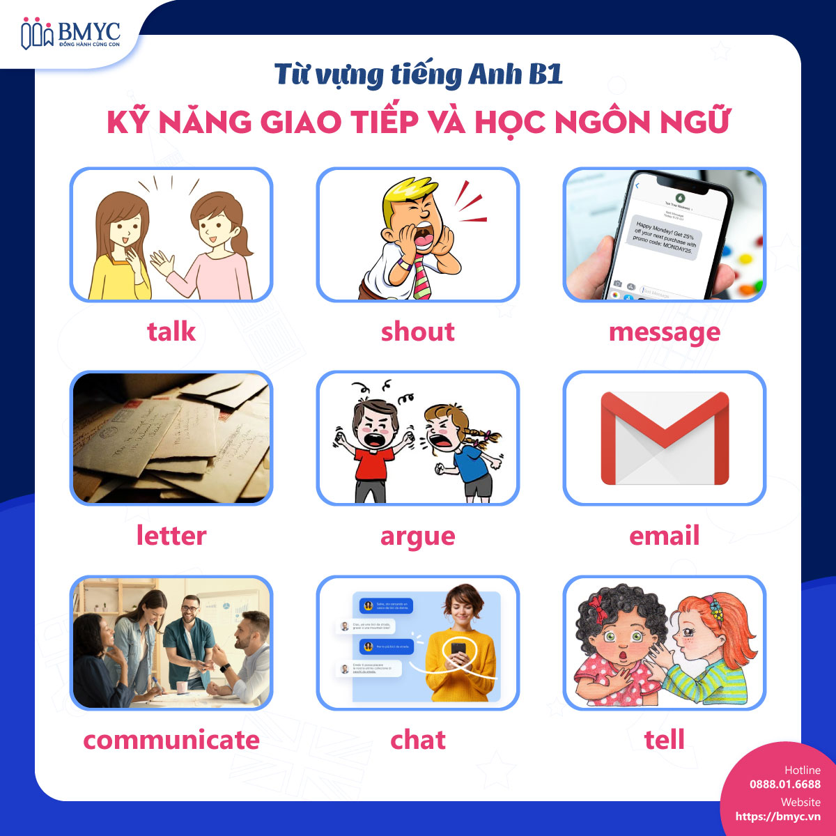 Từ vựng tiếng Anh B1: Chủ đề kỹ năng giao tiếp và học ngôn ngữ