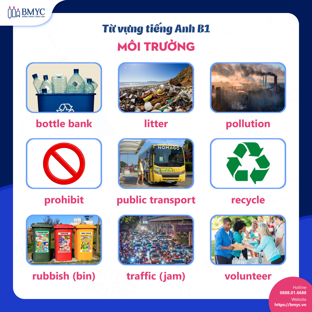 Từ vựng tiếng Anh B1: Chủ đề môi trường