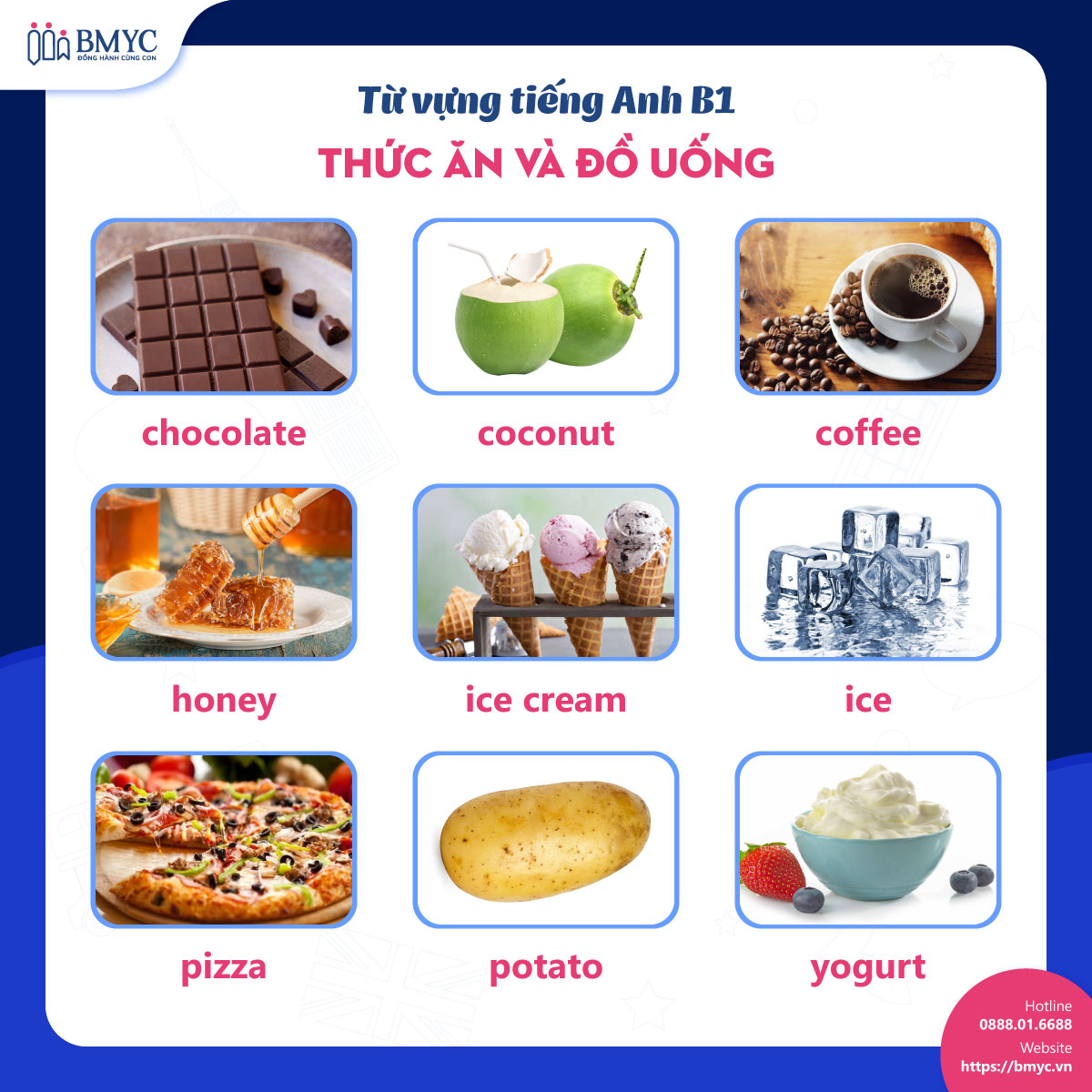 Từ vựng tiếng Anh B1: Chủ đề thức ăn và đồ uống