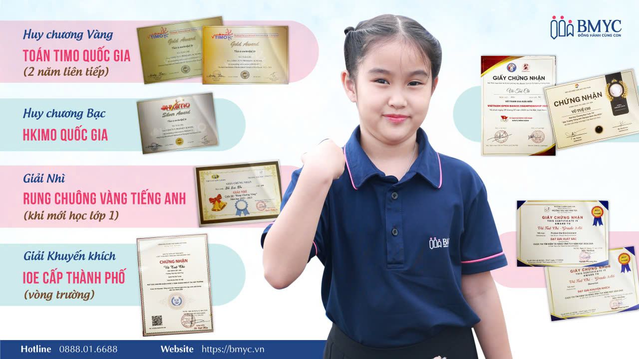 Những thành tích đạt được của học viên Vũ Tuệ Chi