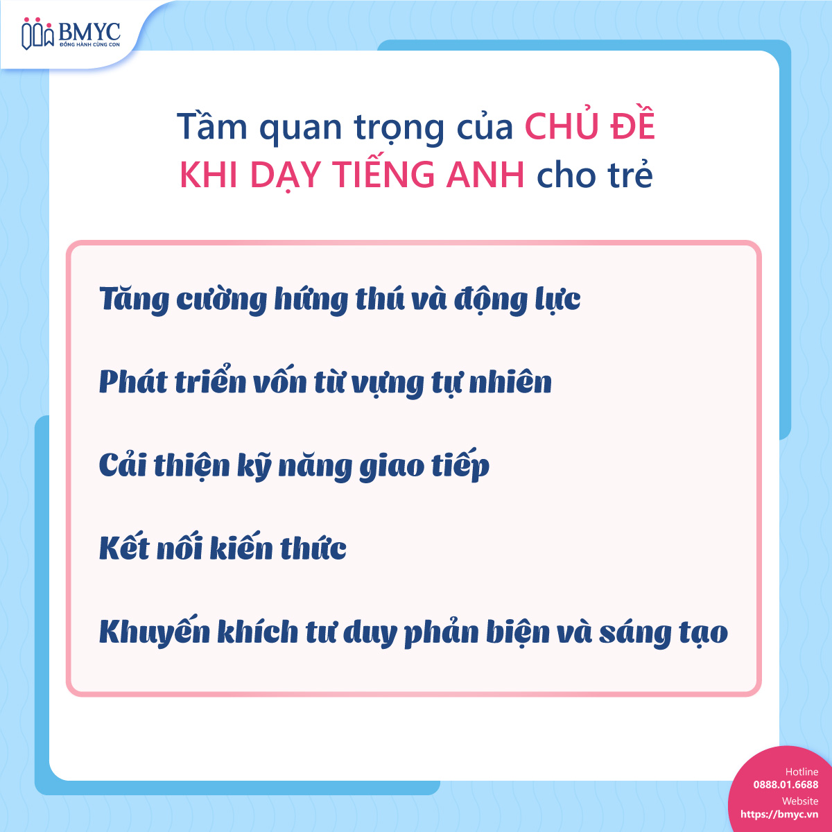 Tầm quan trọng của chủ đề khi dạy tiếng Anh cho trẻ 