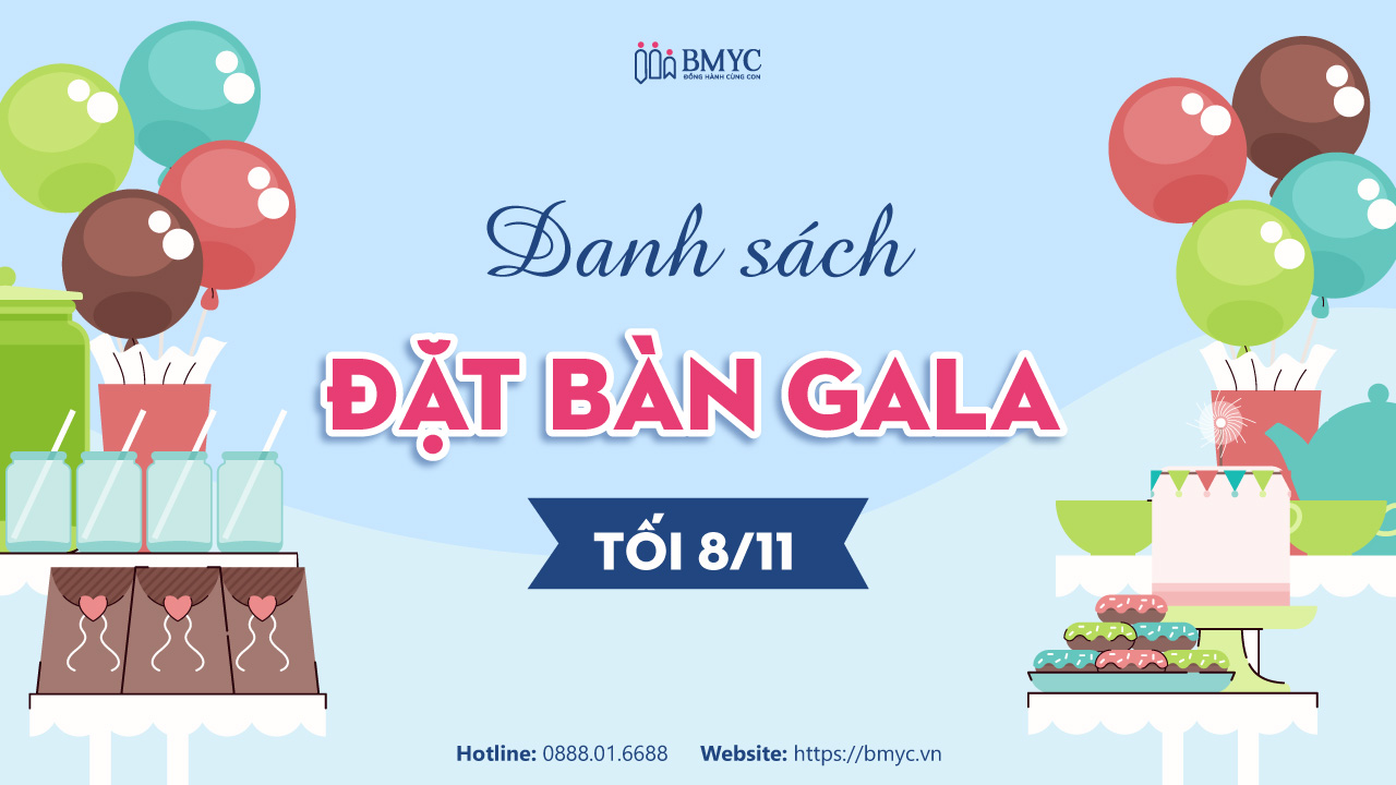 Danh sách đặt bàn gala Danh sách đặt bàn gala
