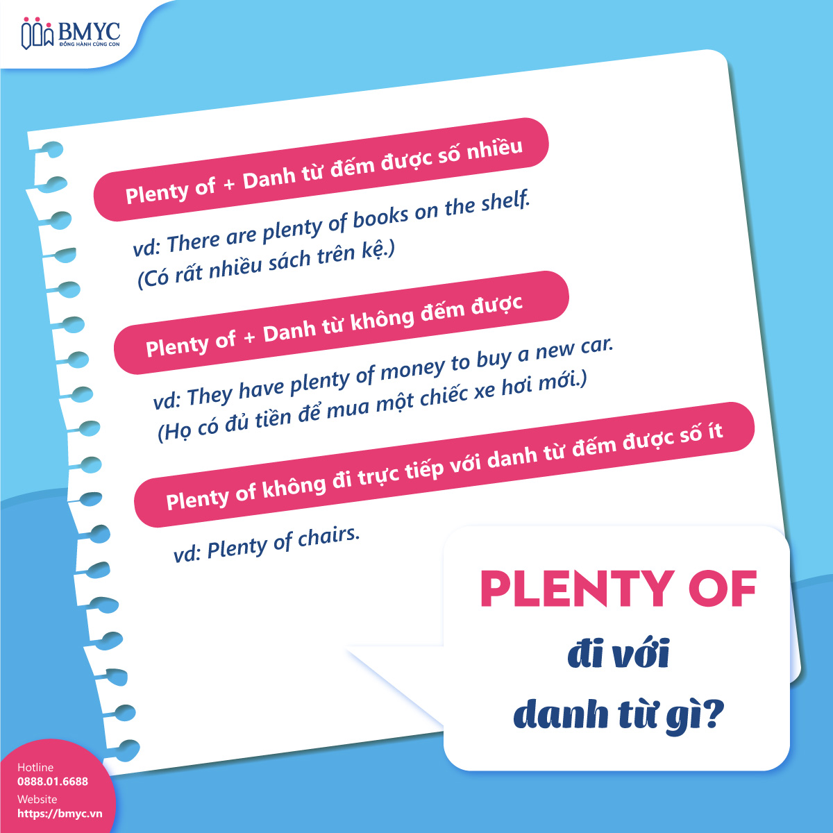 Plenty-of.2 Plenty of đi với danh từ gì?