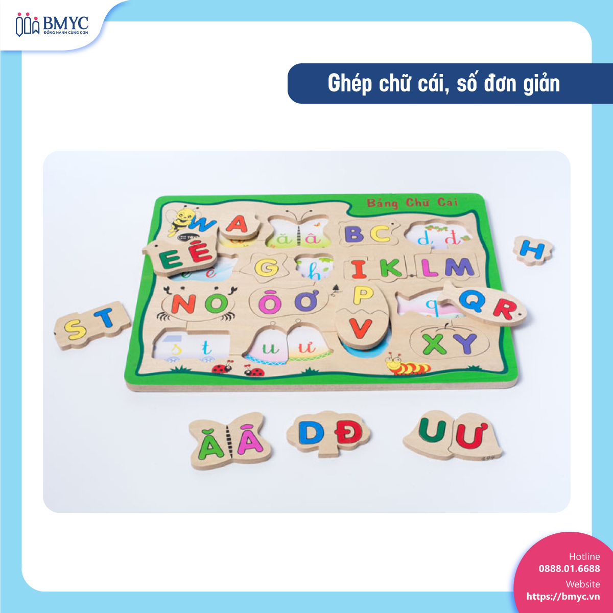 Ghép chữ cái, số đơn giản – Làm quen với bảng chữ cái và con số qua trò chơi.