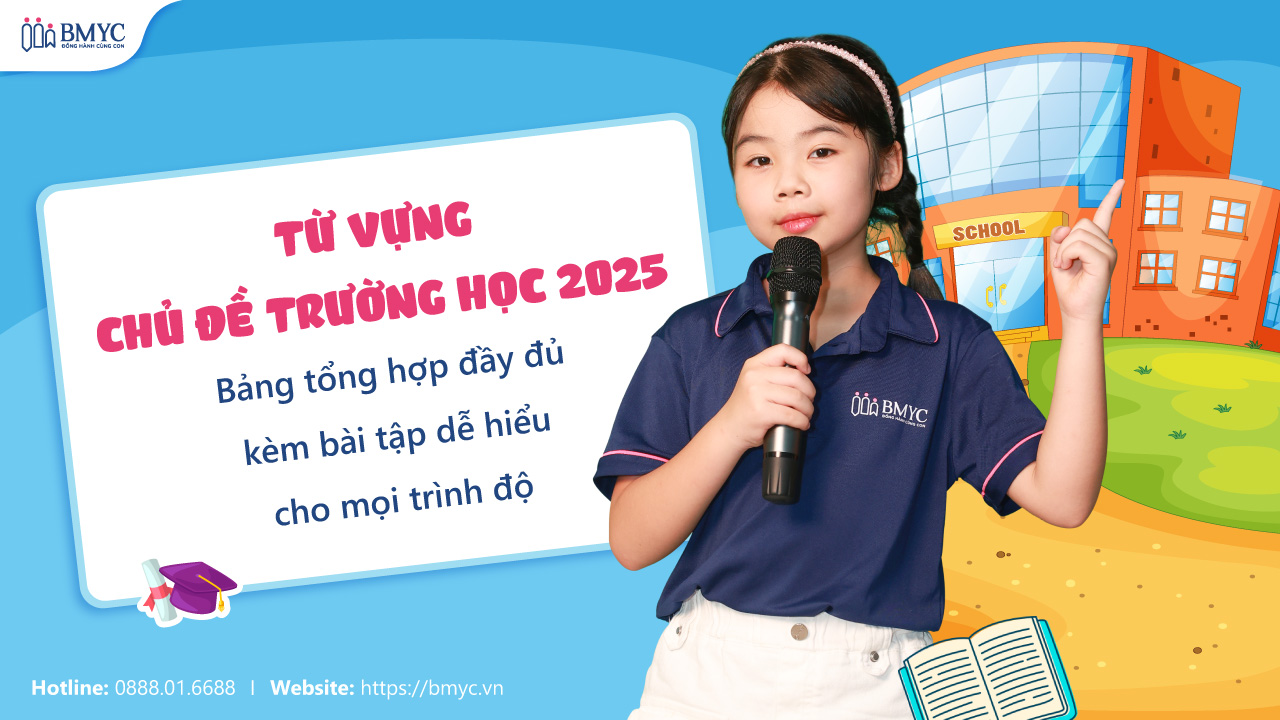 Từ vựng chủ đề trường học 2025 – Bảng tổng hợp đầy đủ kèm bài tập dễ hiểu cho mọi trình độ