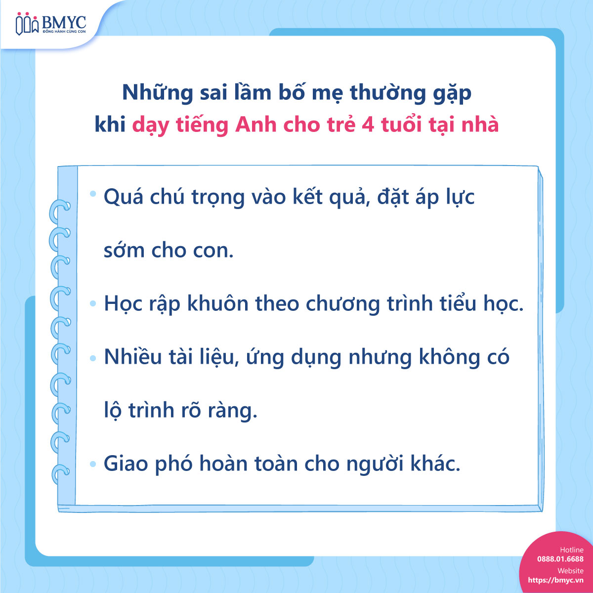 Những sai lầm bố mẹ thường gặp khi dạy tiếng Anh cho trẻ 4 tuổi tại nhà