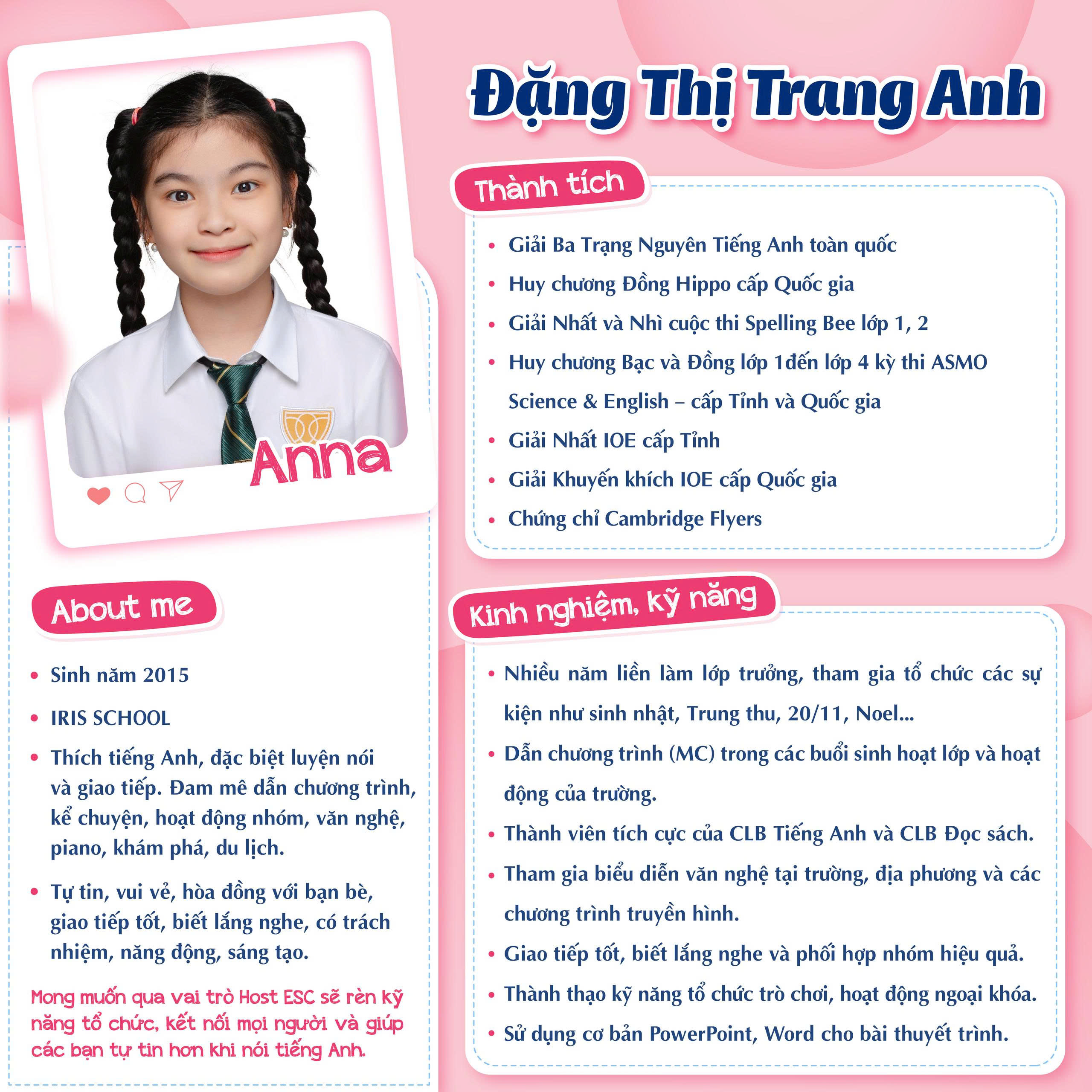 Vai trò Host ESC của Trang Anh