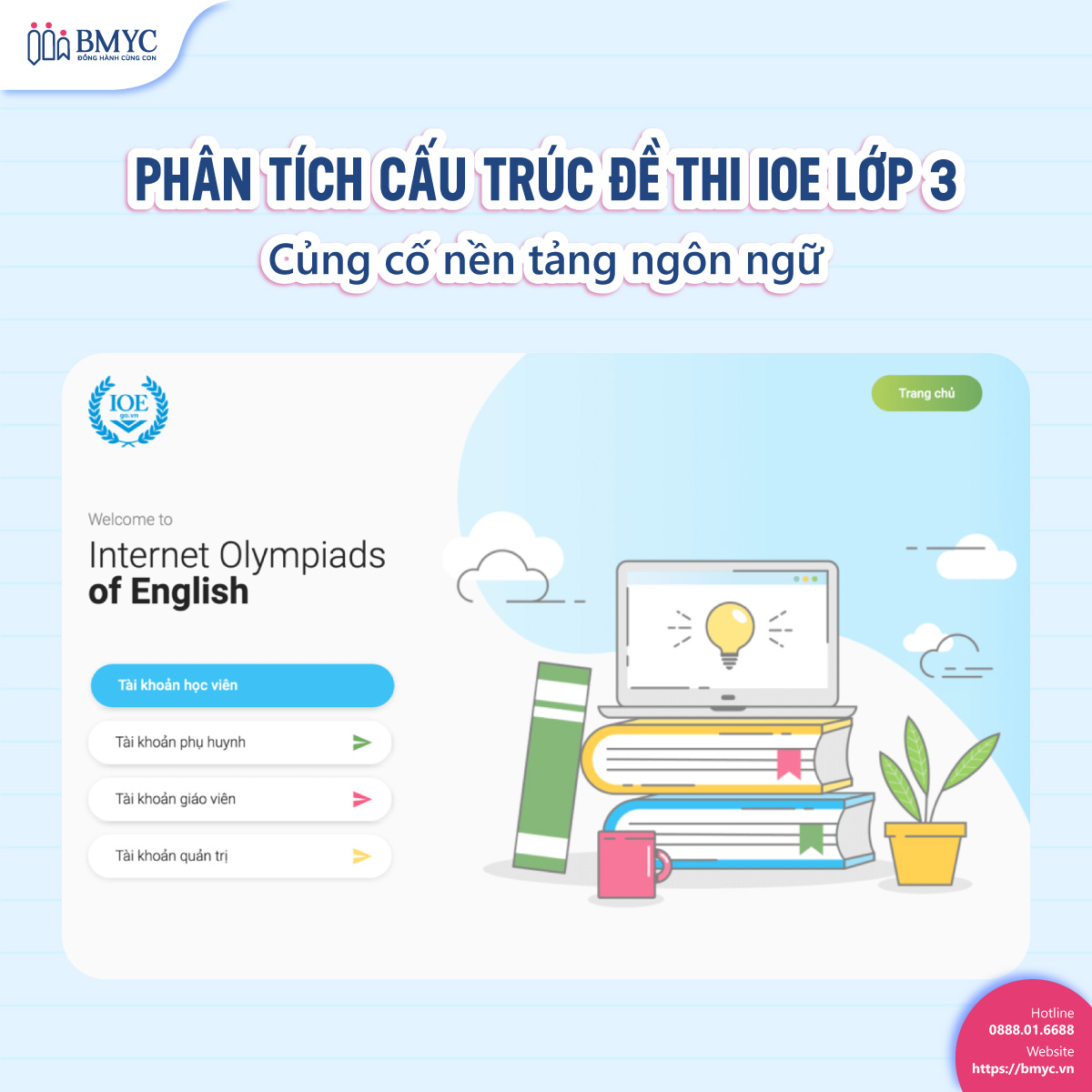 Phân tích cấu trúc đề thi IOE lớp 3: Củng cố nền tảng ngôn ngữ