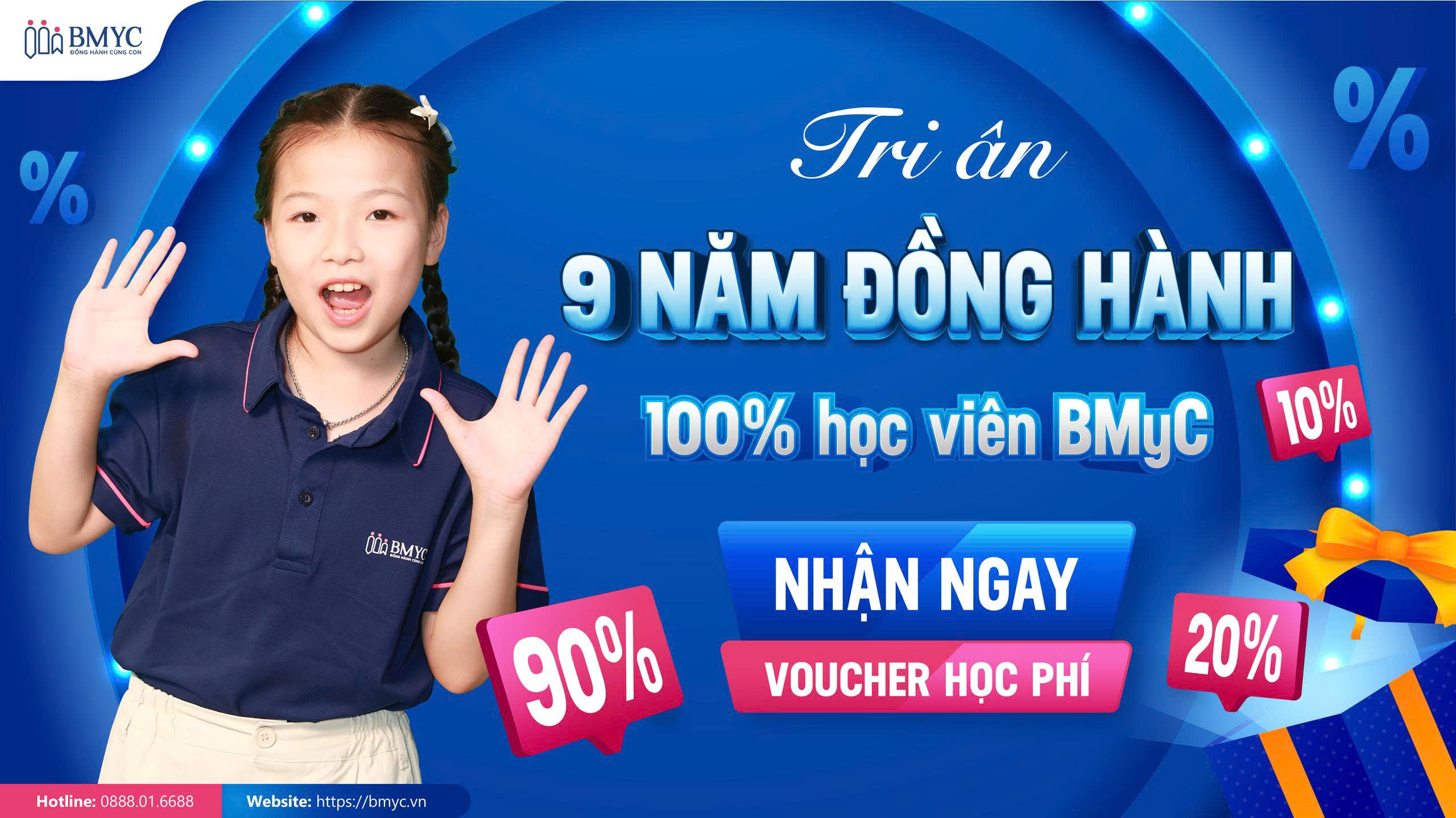 MỪNG SINH NHẬT 9 NĂM BMYC – NHẬN NGAY VOUCHER HỌC PHÍ