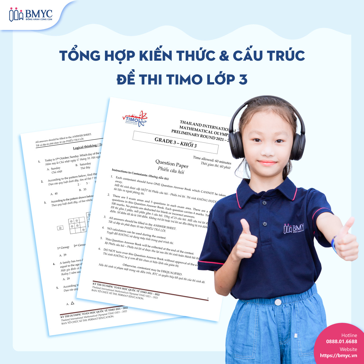 Tổng hợp kiến thức & cấu trúc đề thi TIMO lớp 3 