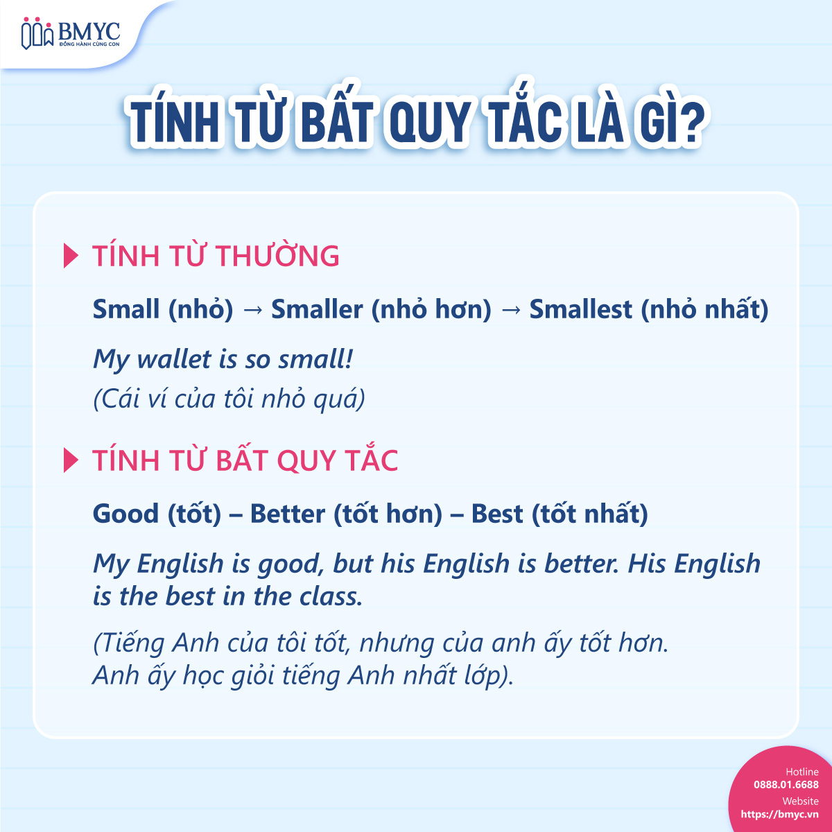 Tính từ bất quy tắc là gì? 