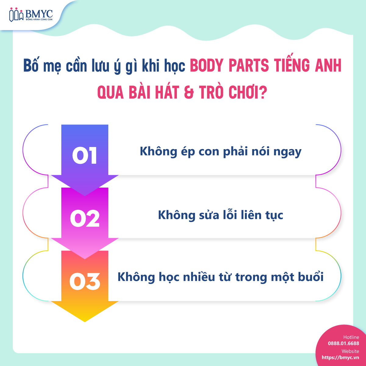 Bố mẹ cần lưu ý gì khi học body parts tiếng Anh qua bài hát & trò chơi?