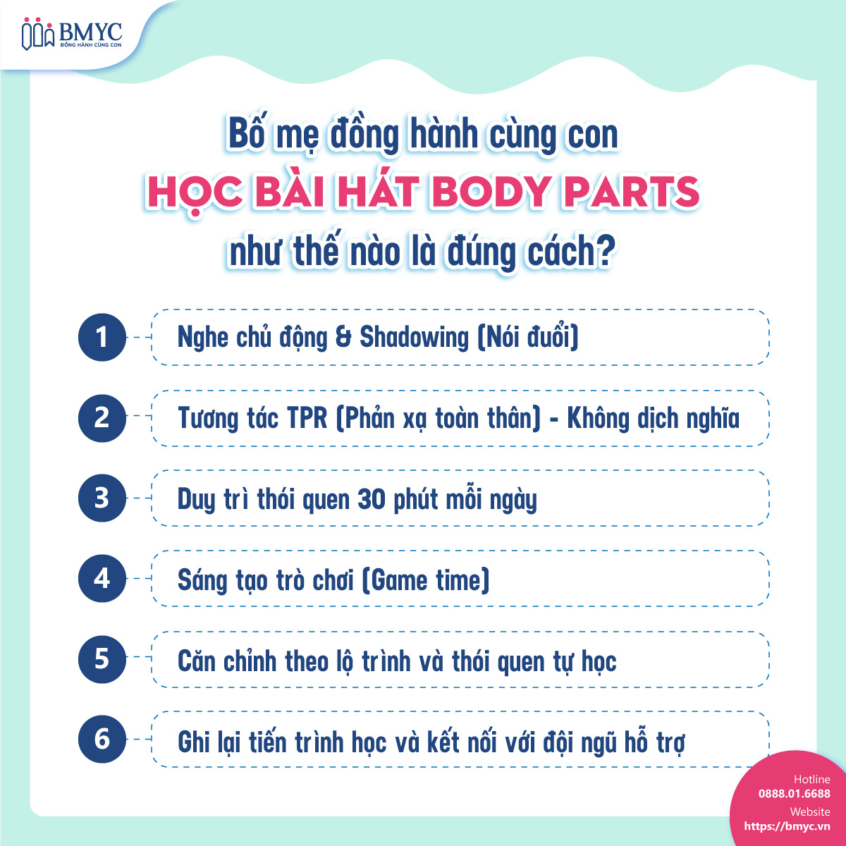 Bố mẹ đồng hành cùng con học bài hát body parts như thế nào là đúng cách?