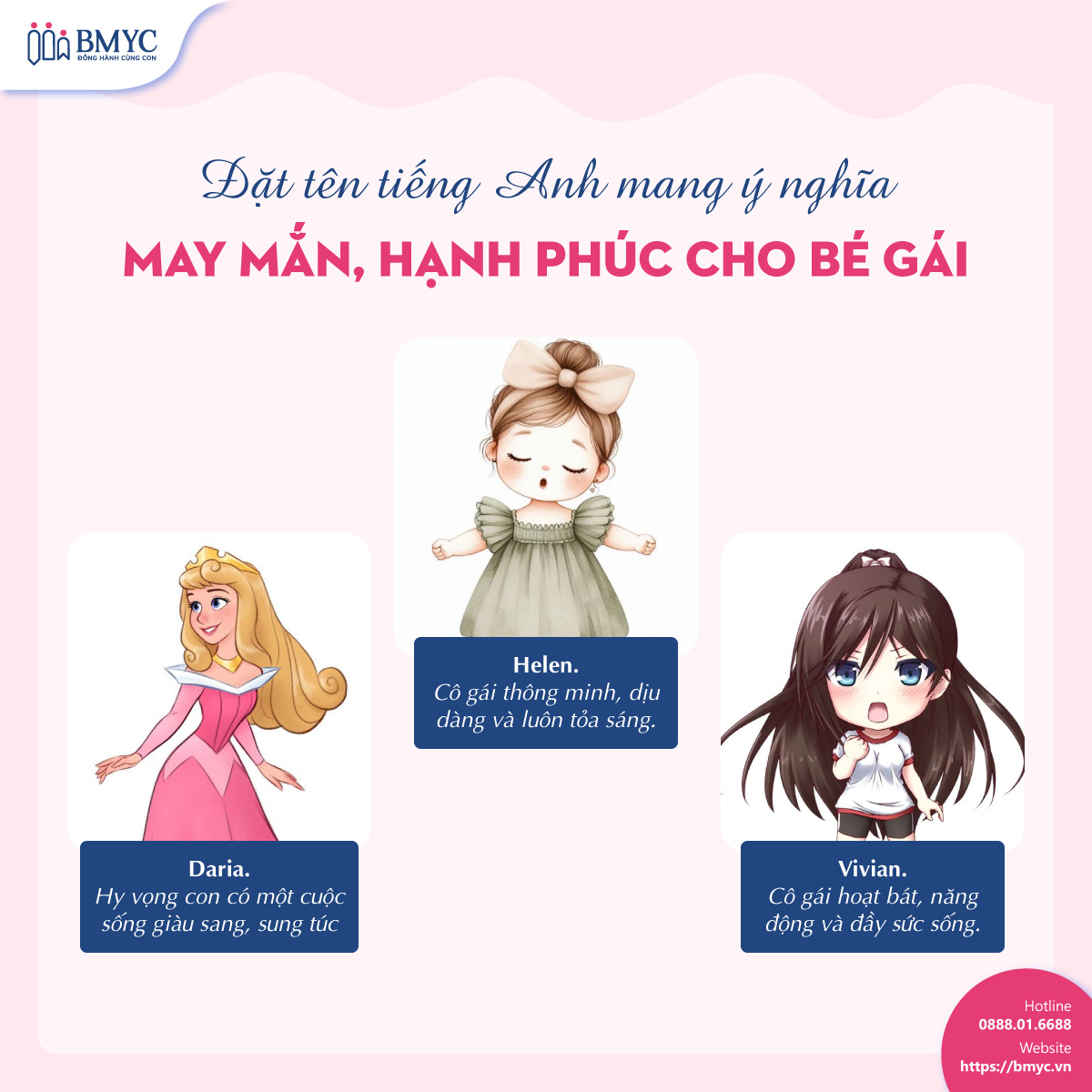 Đặt tên tiếng Anh mang ý nghĩa may mắn, hạnh phúc cho bé gái