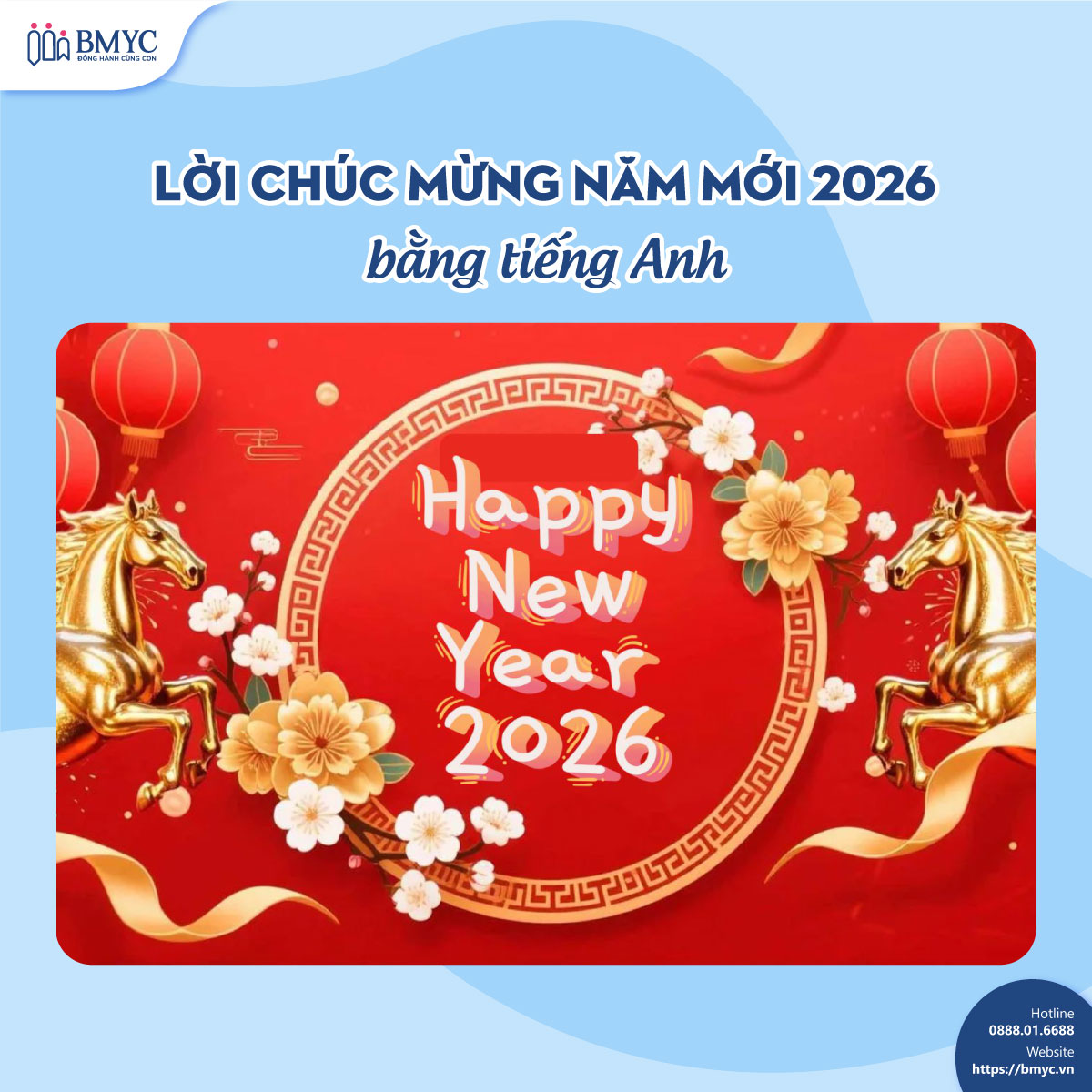 Lời chúc mừng năm mới 2026 bằng tiếng Anh