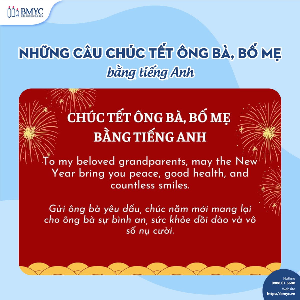 Những câu chúc Tết ông bà, bố mẹ bằng tiếng Anh