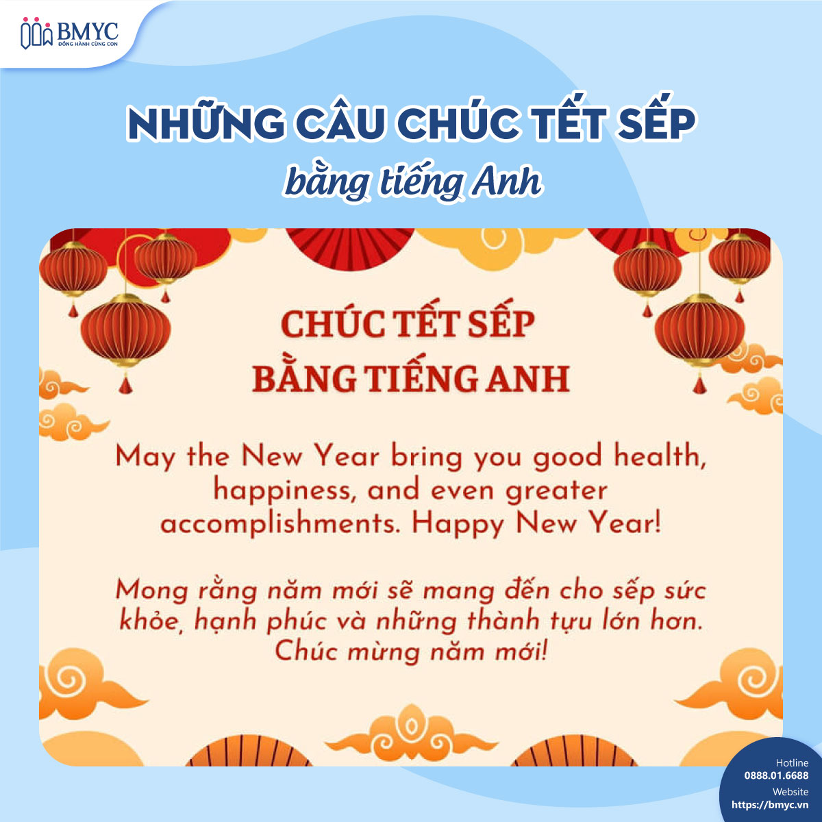 Những câu chúc Tết sếp bằng tiếng Anh