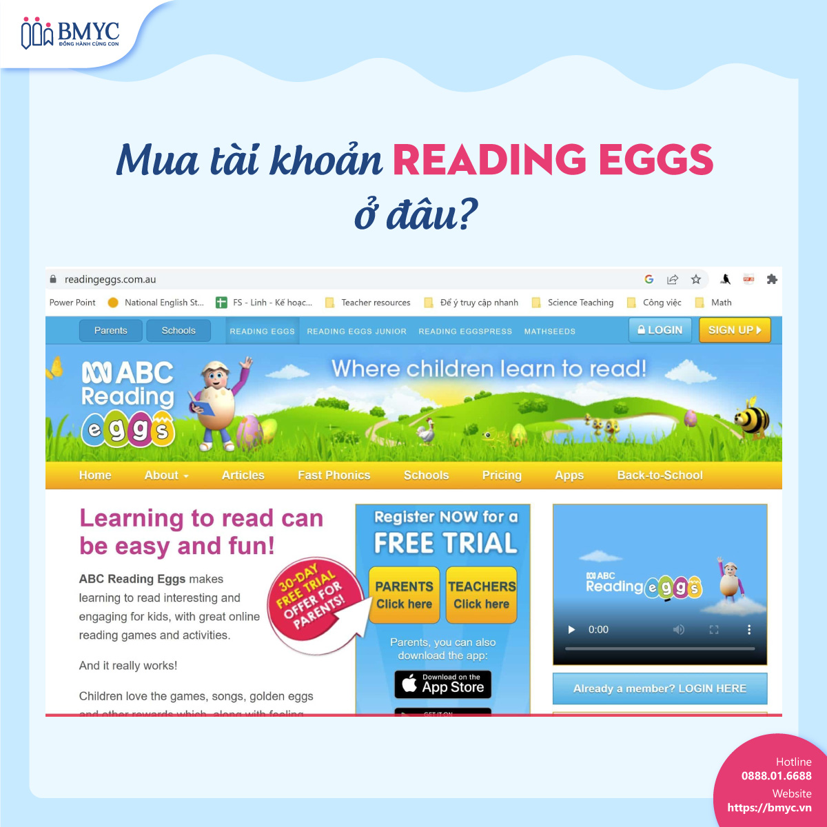 Mua tài khoản Reading Eggs ở đâu?
