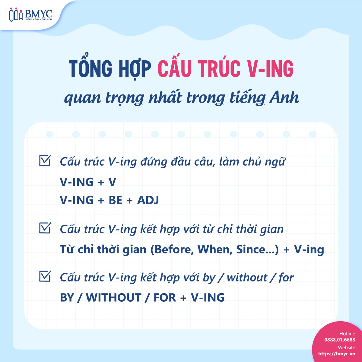 Tổng hợp cấu trúc V-ing quan trọng nhất trong tiếng Anh Tổng hợp cấu trúc V-ing quan trọng nhất trong tiếng Anh