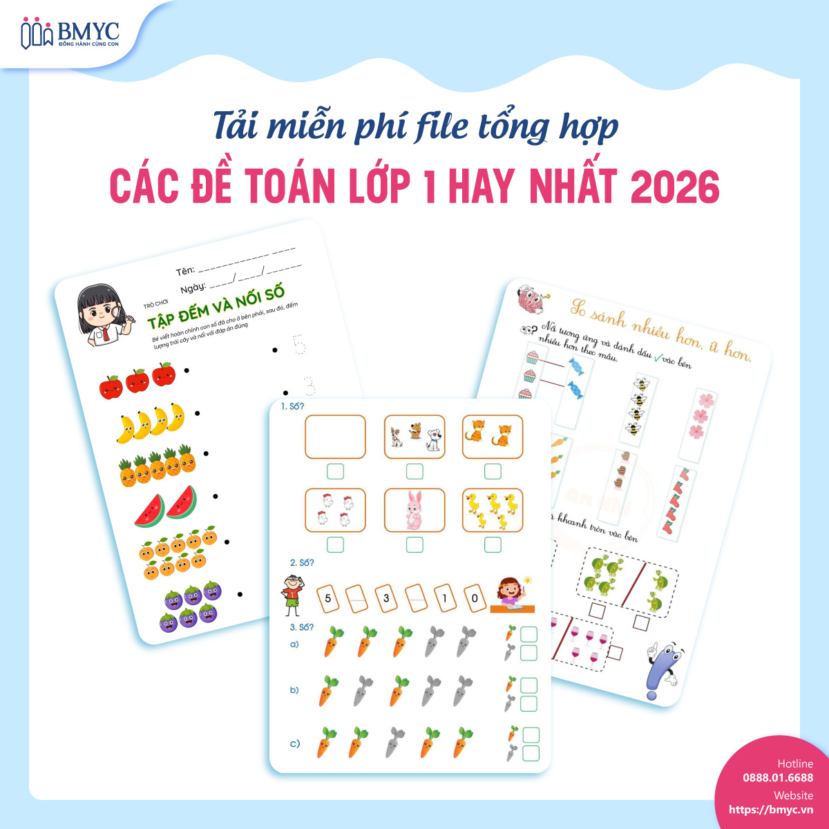 Tải miễn phí file tổng hợp các đề toán lớp 1 hay nhất 2026
