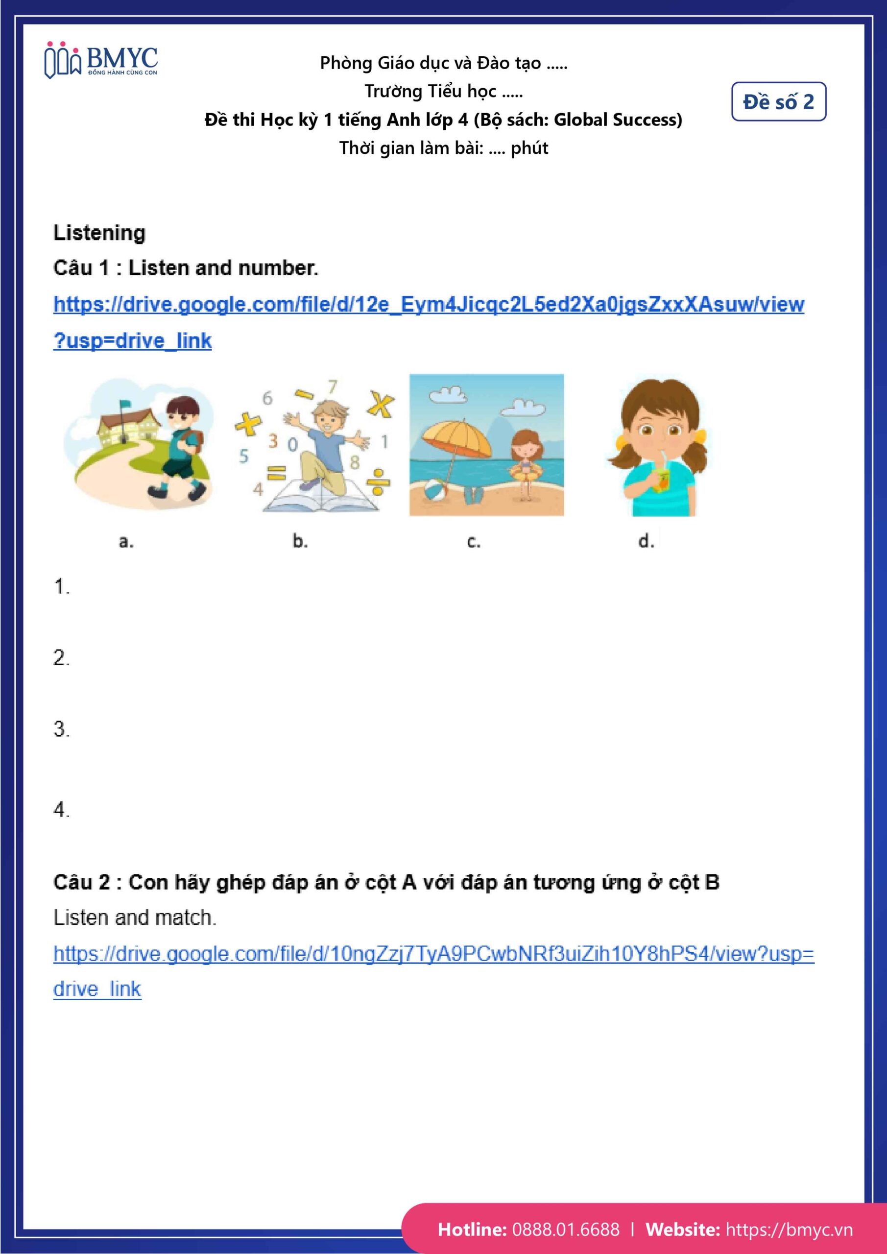 De thi TA lop 4-16 Đề số 2