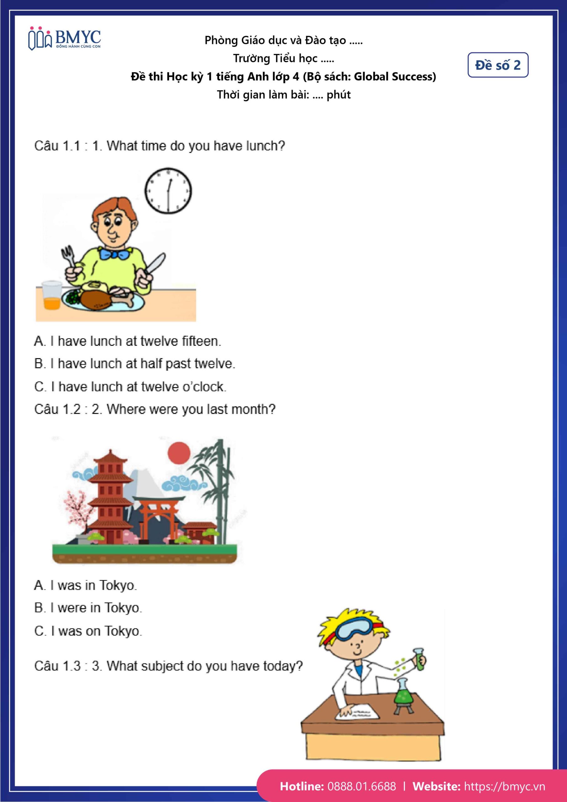 De thi TA lop 4-18 Đề số 2