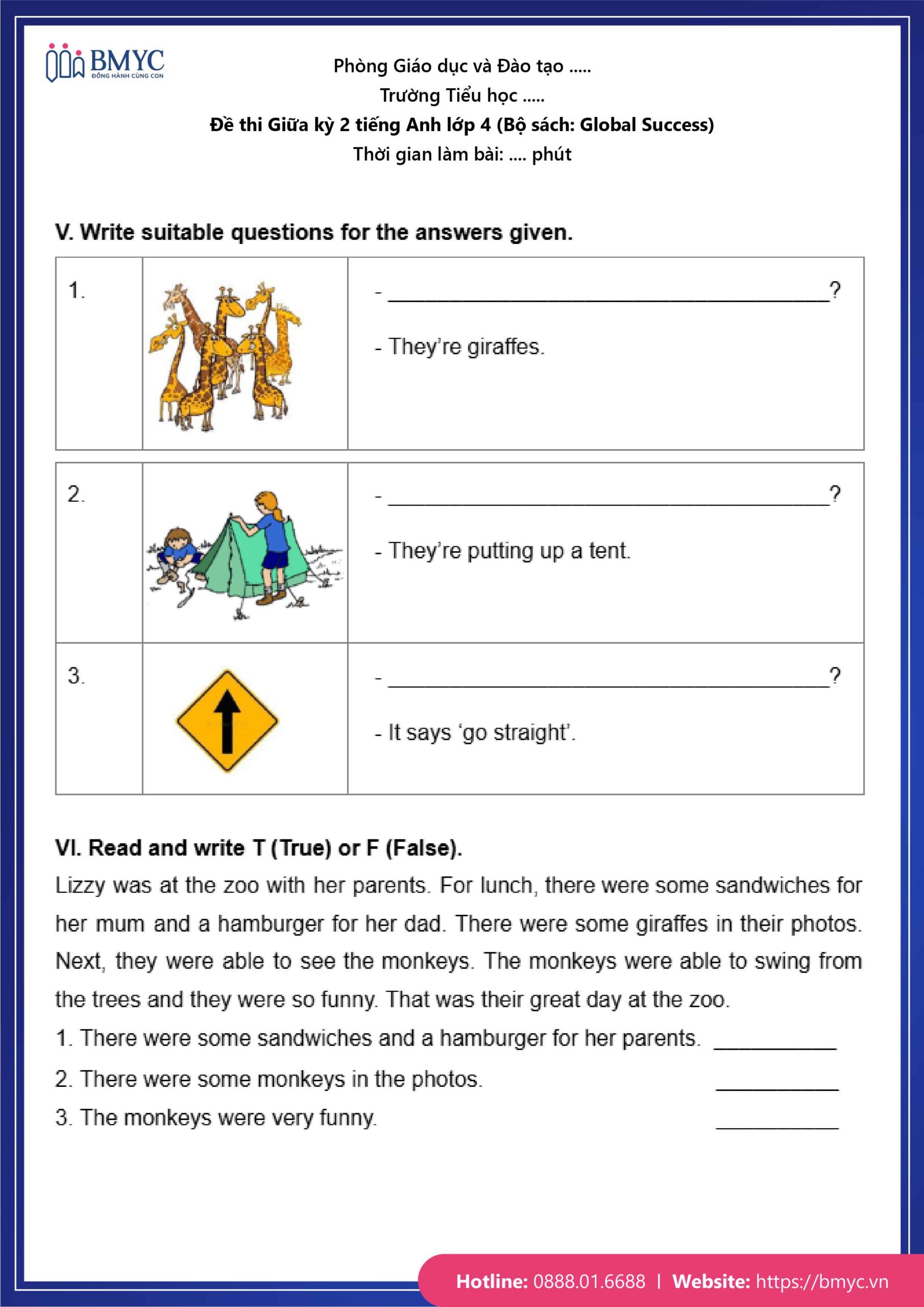 De thi TA lop 4-31 Đề số 1