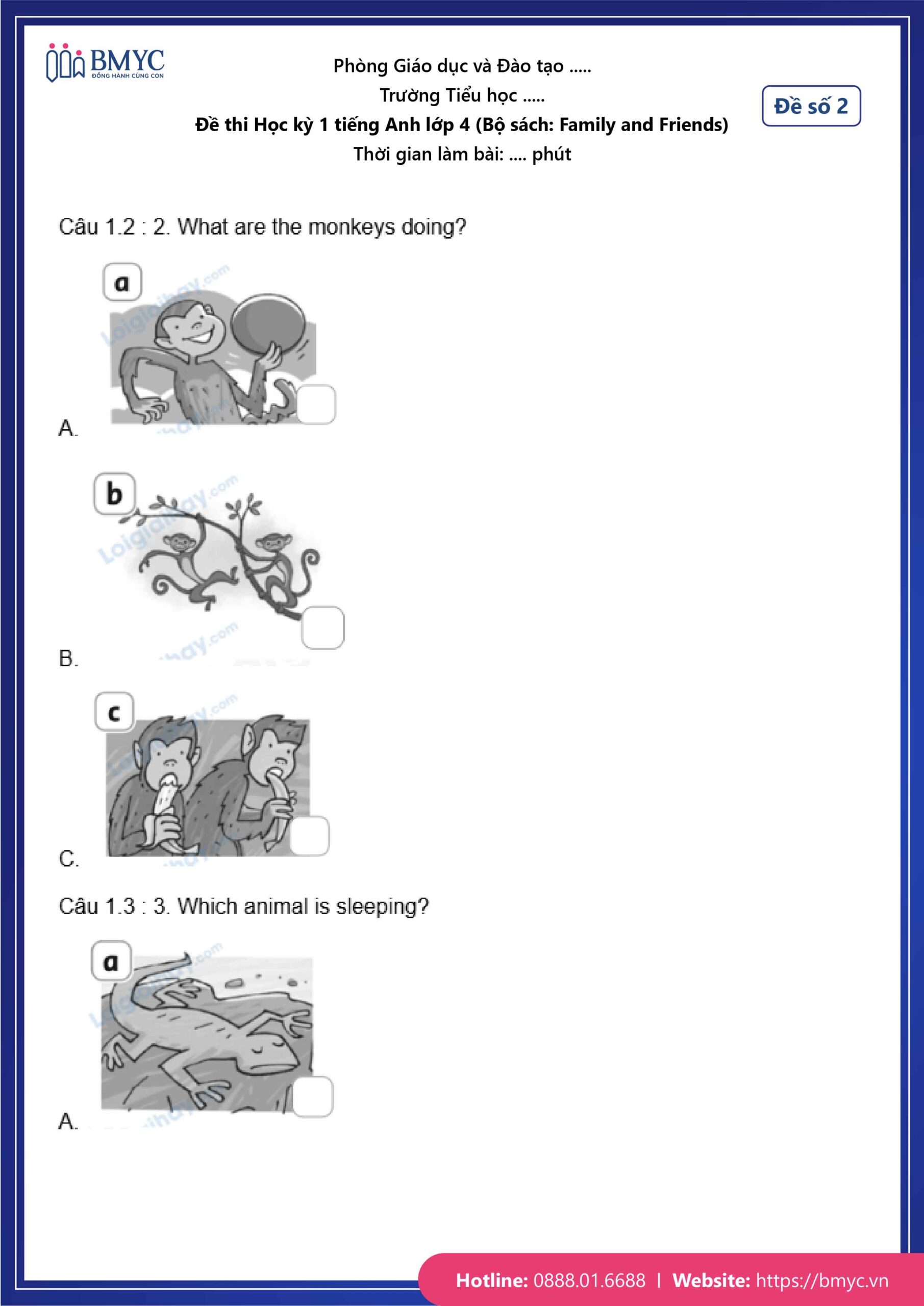 De thi TA lop 4-51 Đề số 2
